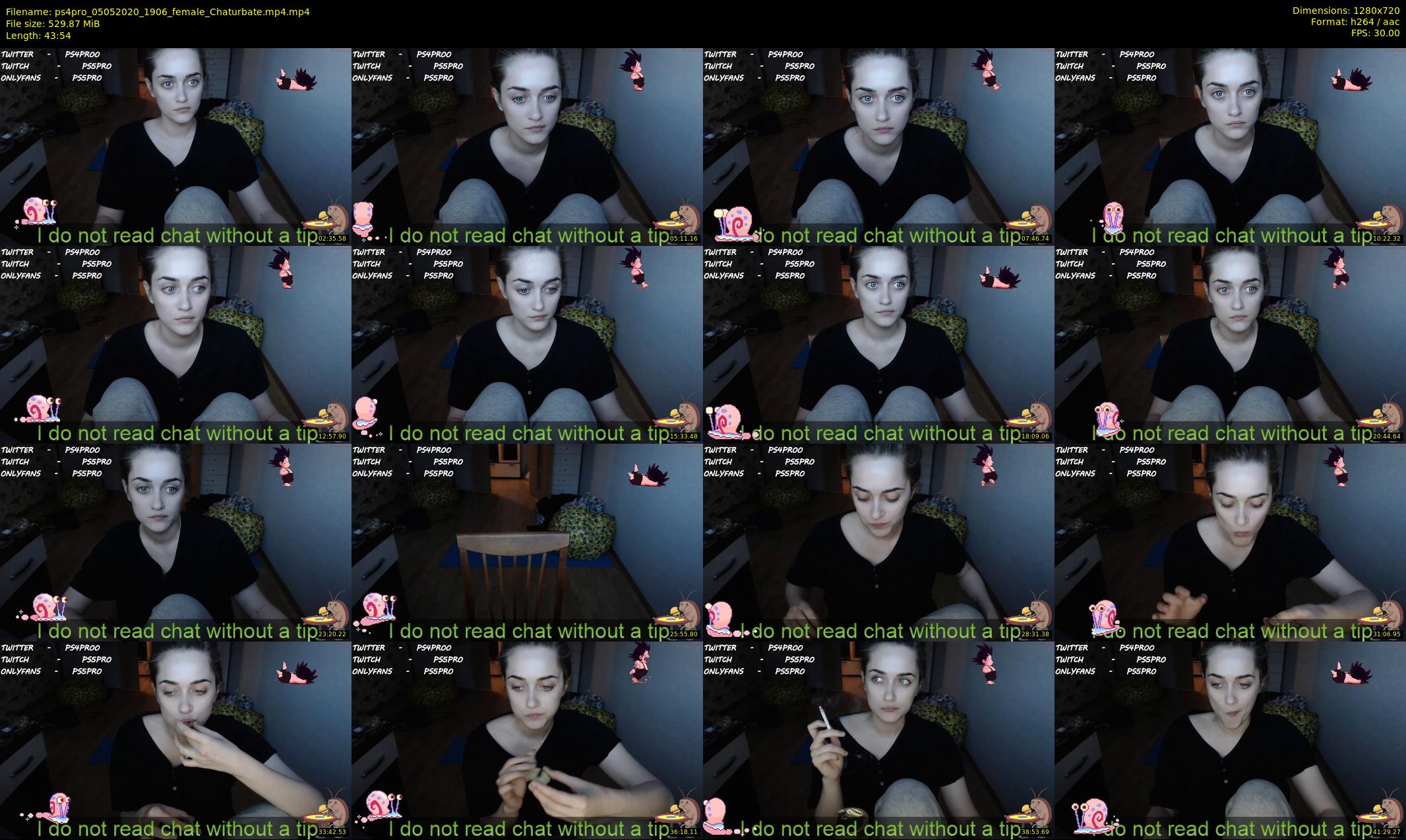 ps4pro — 44 minute Chaturbate female cam show recording, 720p, May 5, 2020