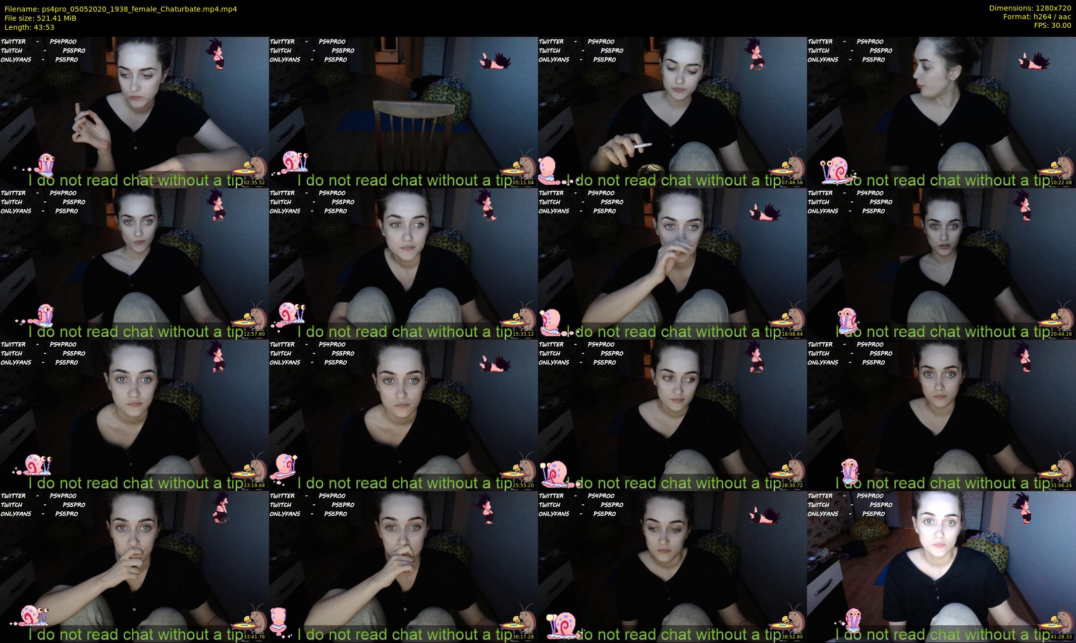 ps4pro — 44 minute Chaturbate female cam show recording, 720p, May 5, 2020
