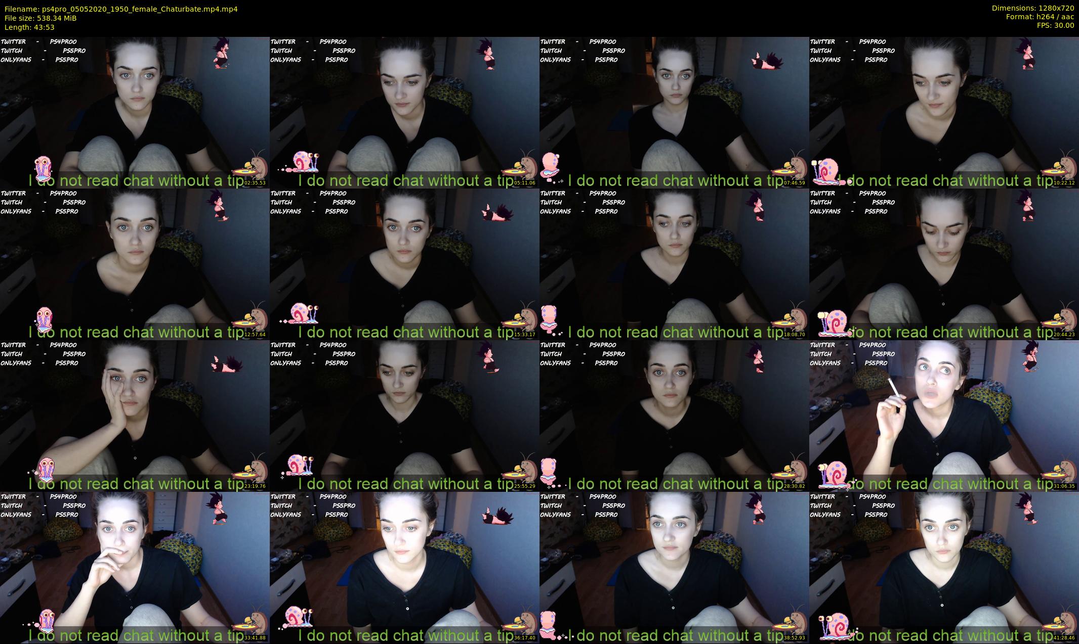ps4pro — 44 minute Chaturbate female cam show recording, 720p, May 5, 2020