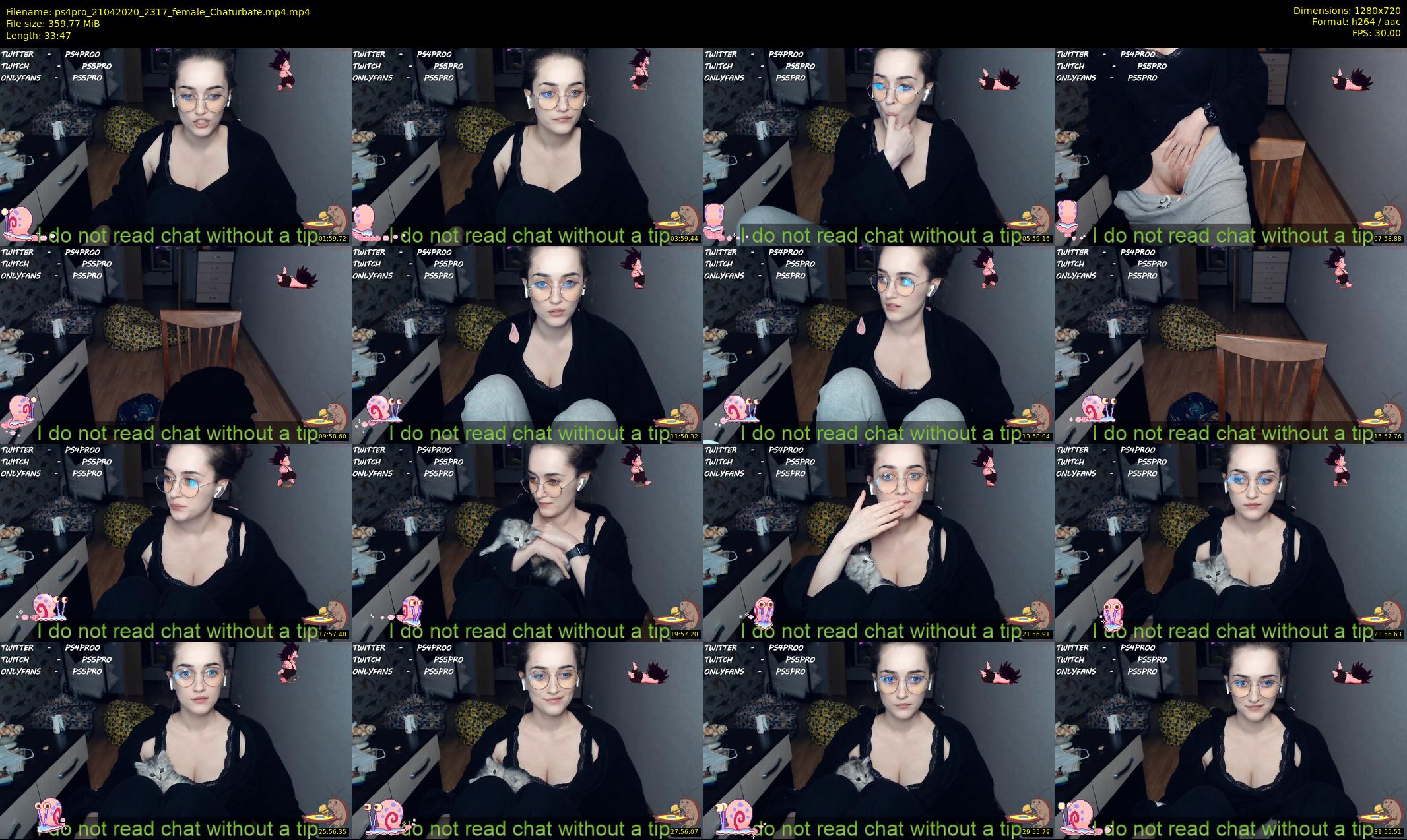 ps4pro — 34 minute Chaturbate female cam show recording, 720p, Apr 21, 2020
