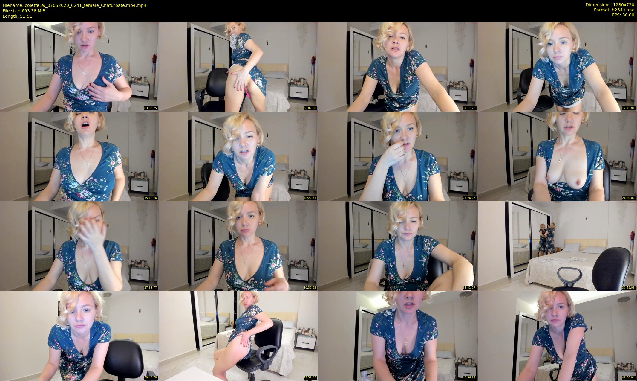 colette1w — 52 minute Chaturbate female cam show recording, 720p, May 7, 2020