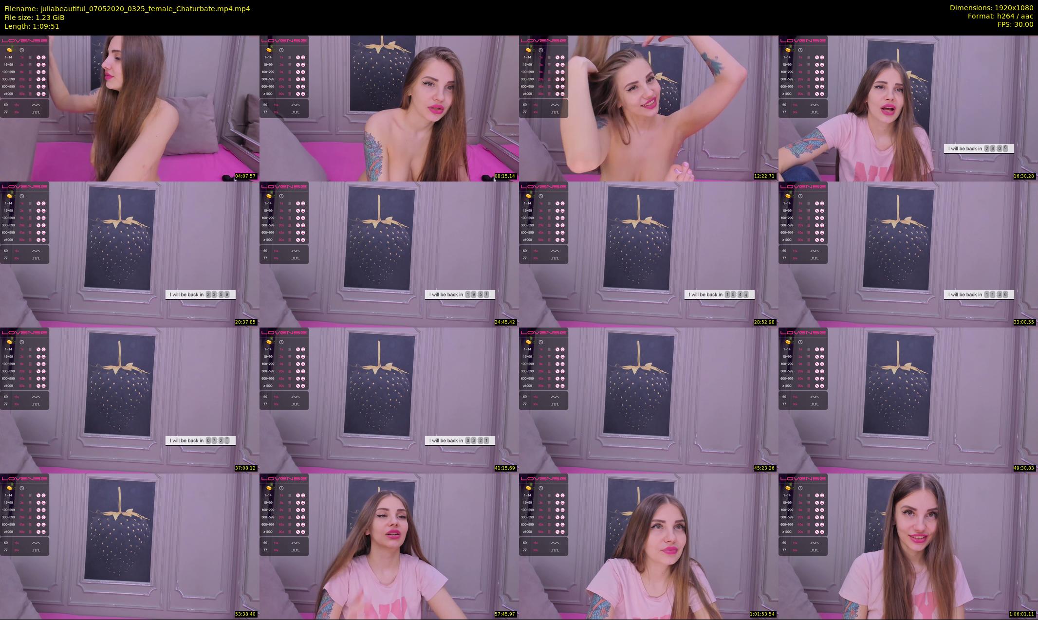 juliabeautiful — 70 minute Chaturbate female cam show recording, 1080p, May 7, 2020