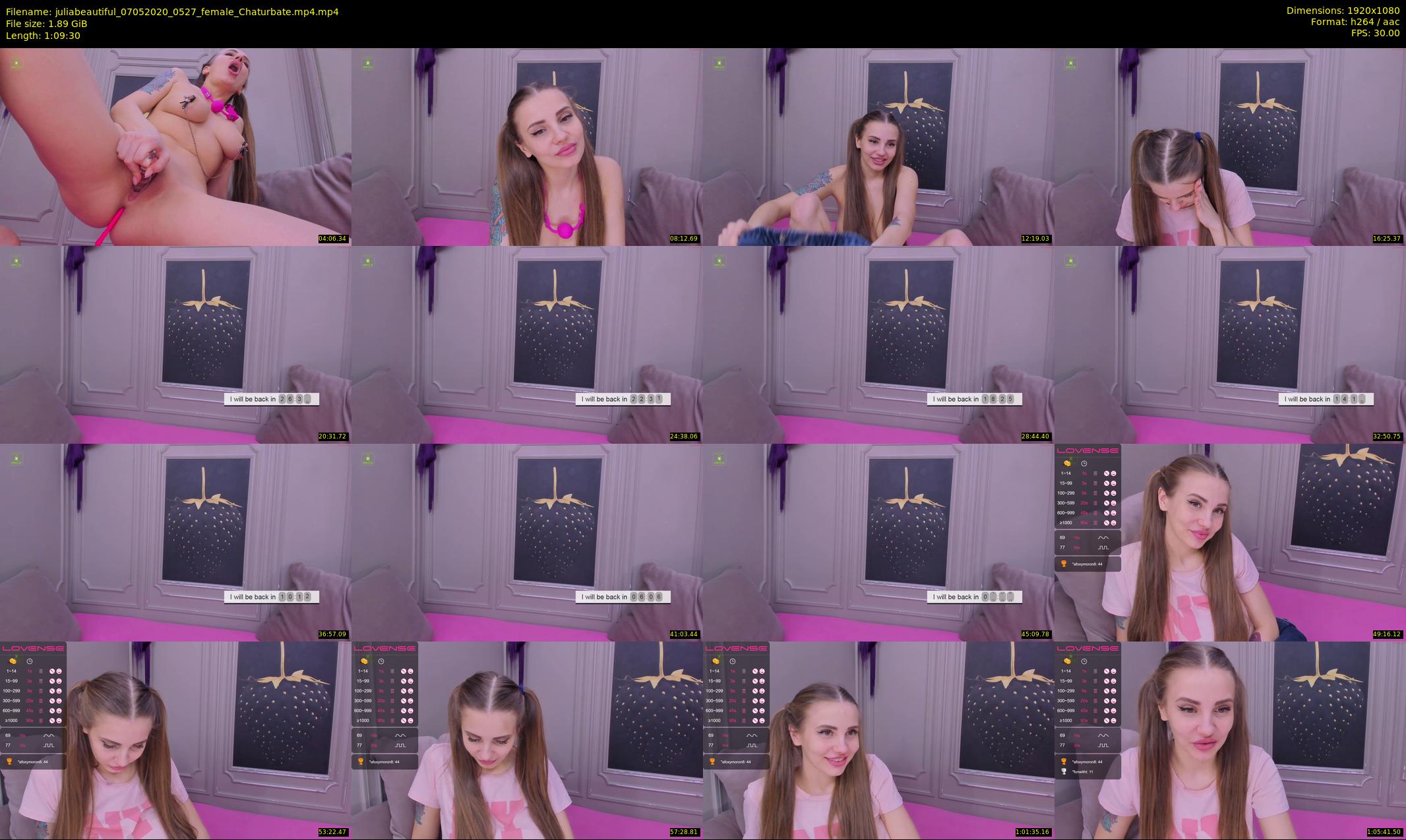 juliabeautiful — 70 minute Chaturbate female cam show recording, 1080p, May 7, 2020