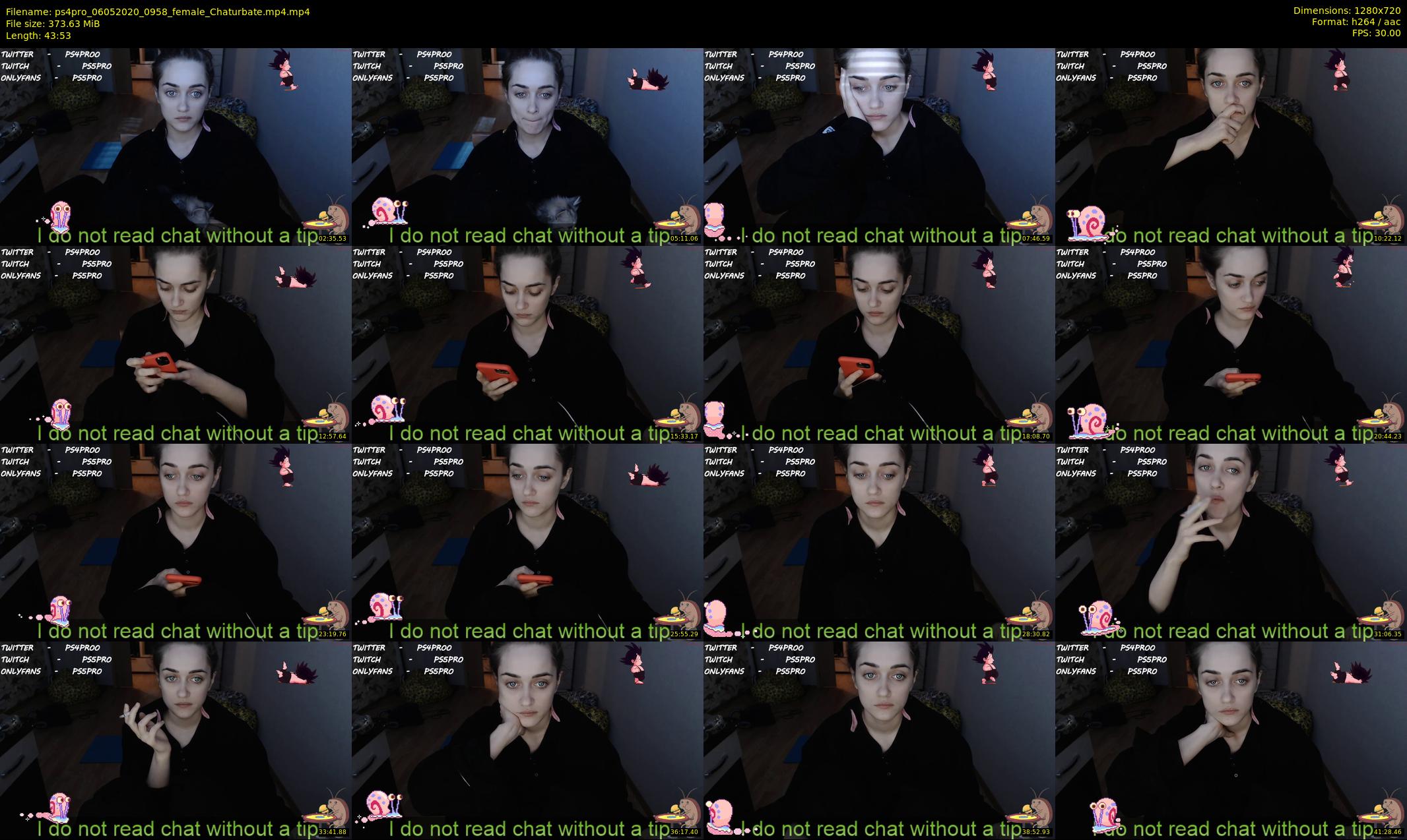 ps4pro — 44 minute Chaturbate female cam show recording, 720p, May 6, 2020