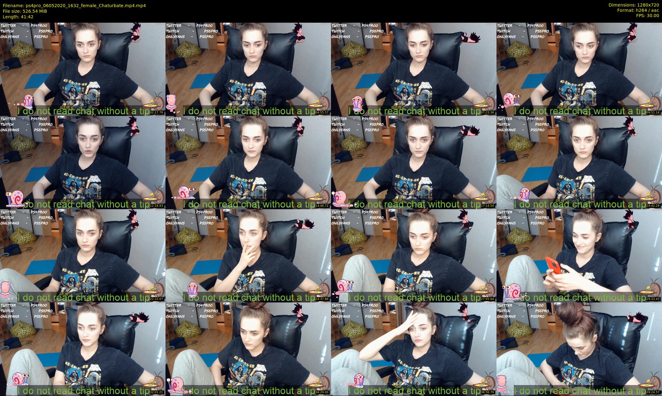 ps4pro — 42 minute Chaturbate female cam show recording, 720p, May 6, 2020