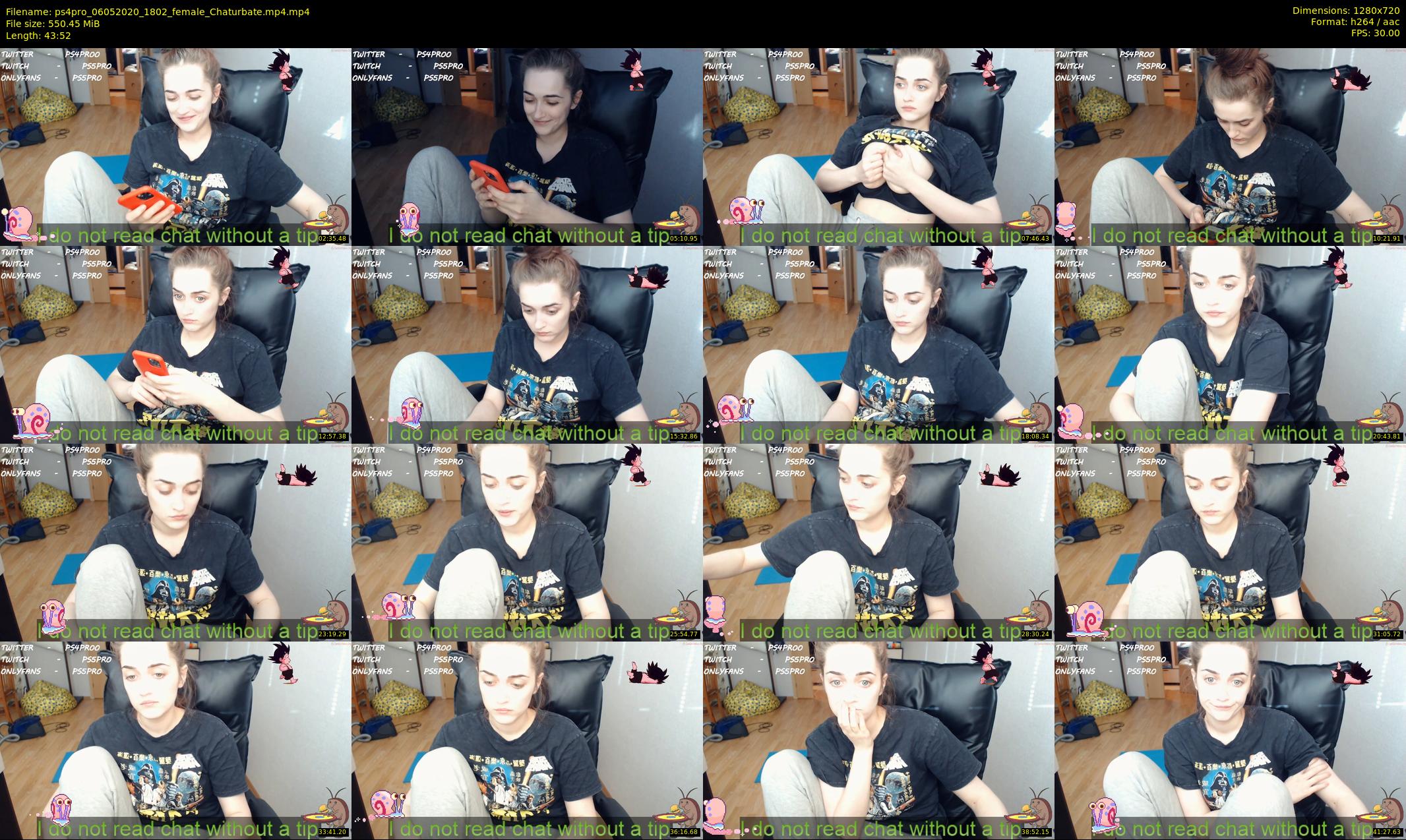 ps4pro — 44 minute Chaturbate female cam show recording, 720p, May 6, 2020