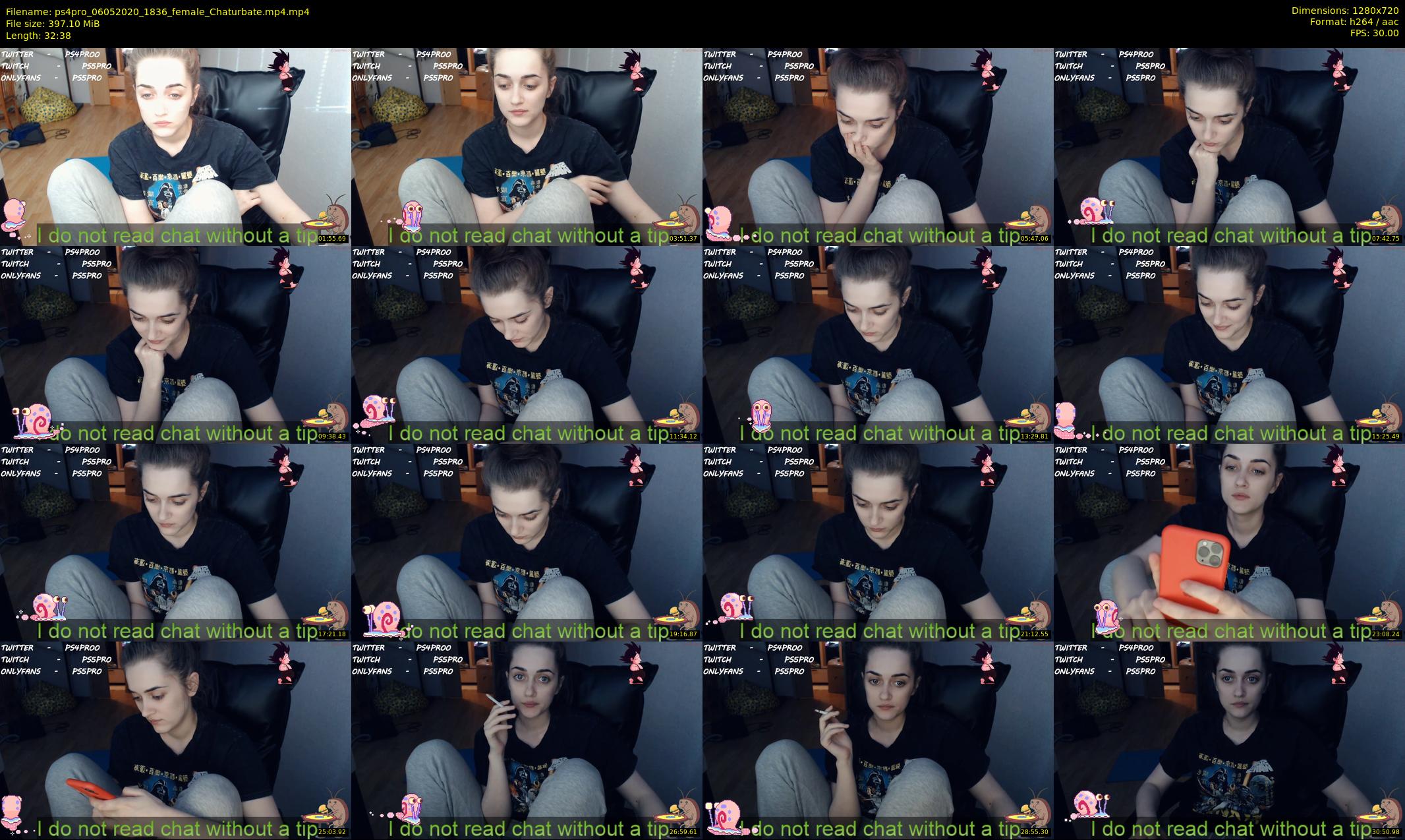 ps4pro — 33 minute Chaturbate female cam show recording, 720p, May 6, 2020