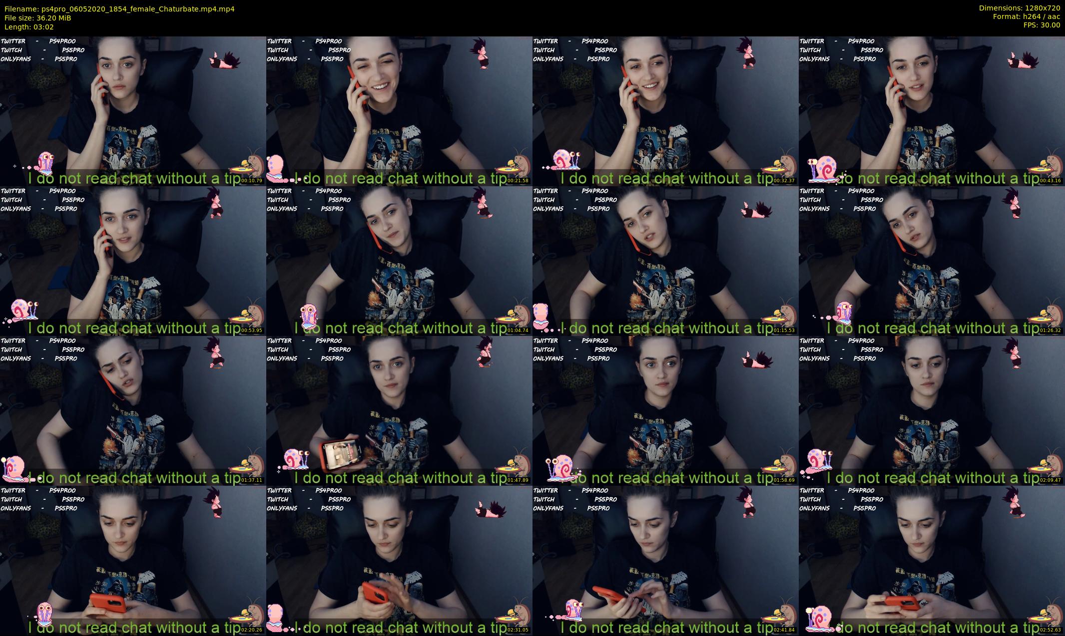 ps4pro — 4 minute Chaturbate female cam show recording, 720p, May 6, 2020