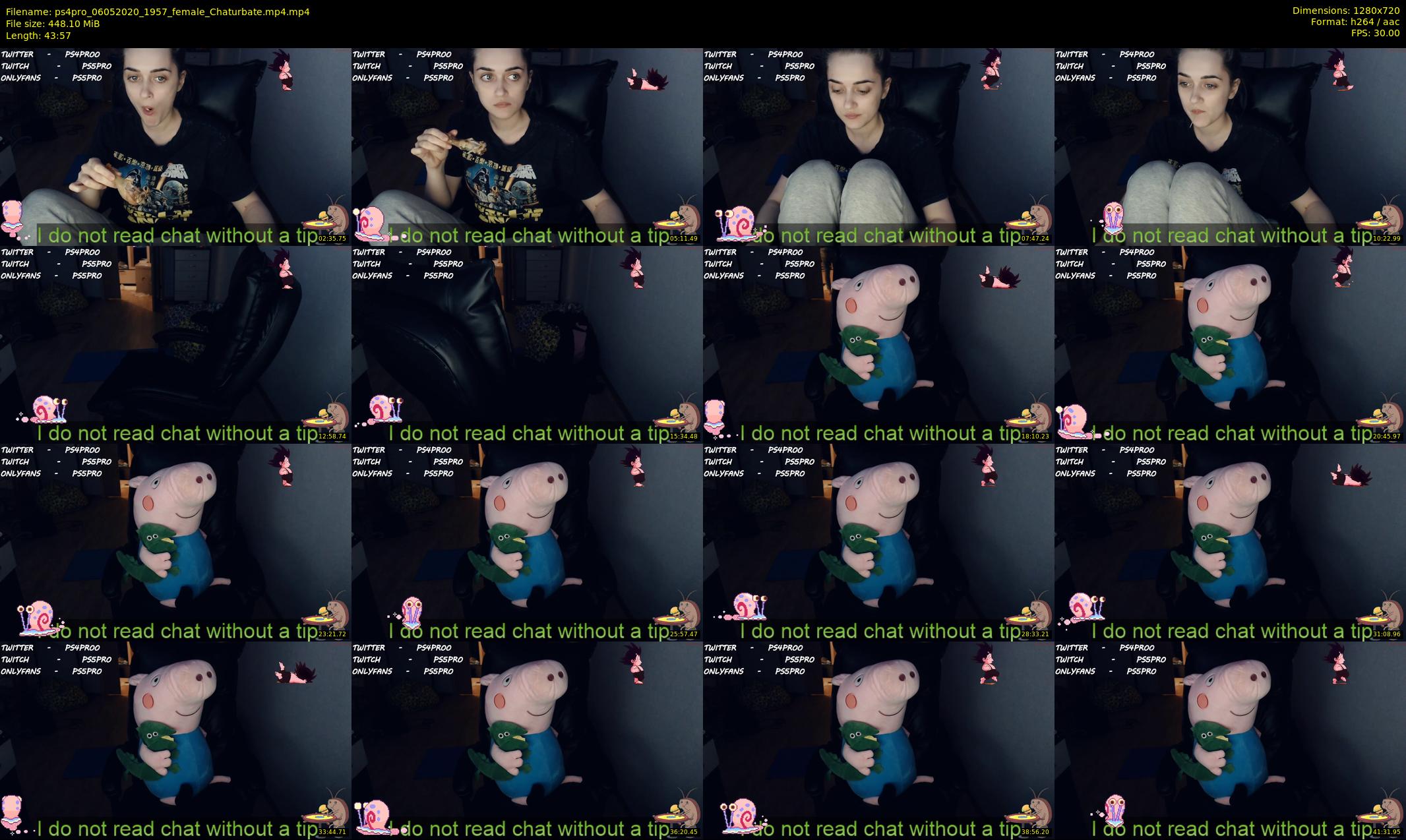 ps4pro — 44 minute Chaturbate female cam show recording, 720p, May 6, 2020