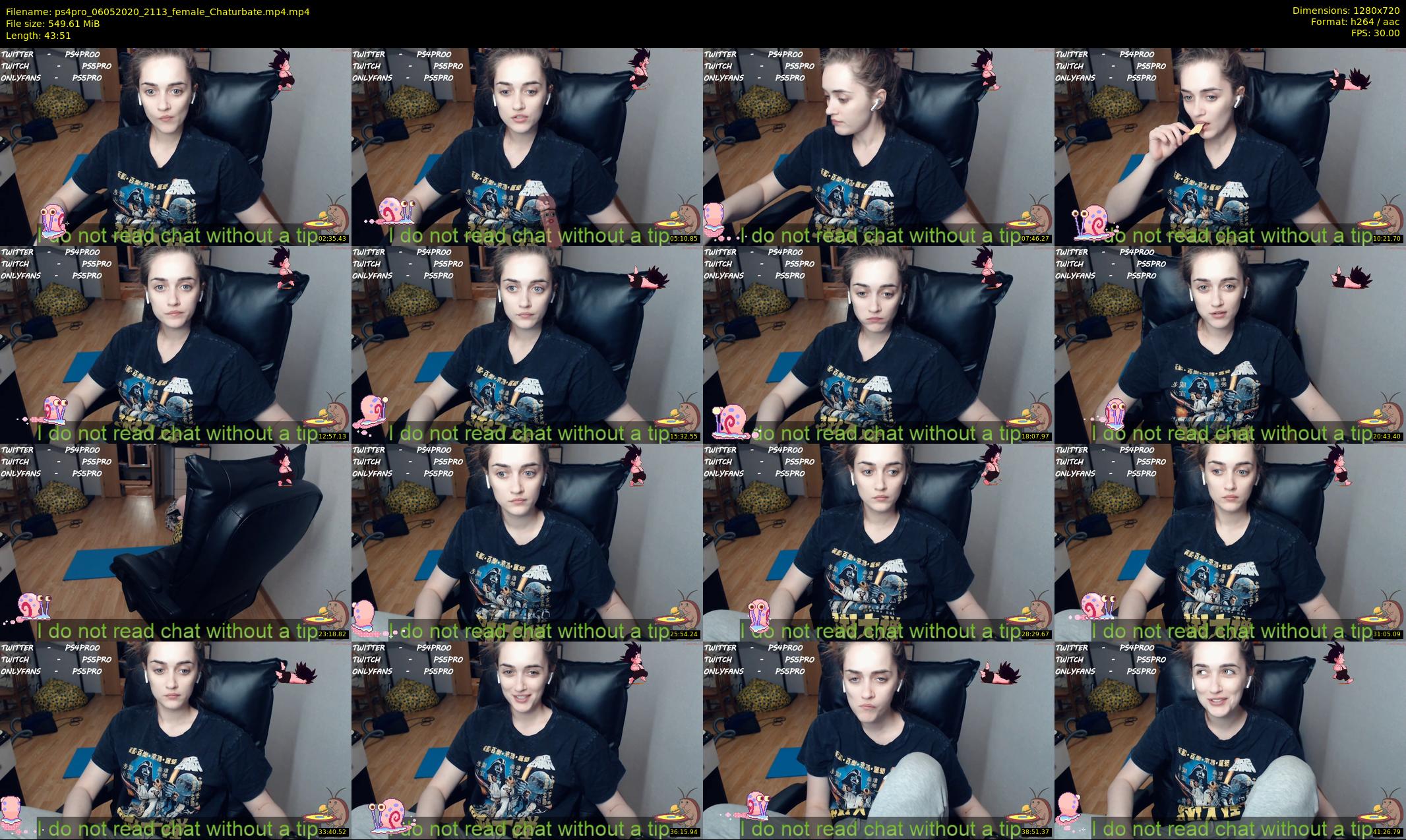 ps4pro — 44 minute Chaturbate female cam show recording, 720p, May 6, 2020