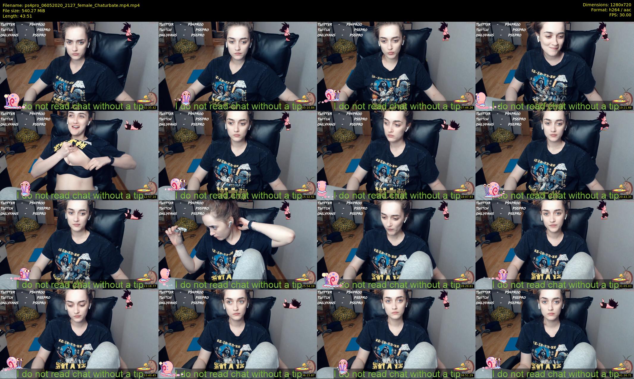 ps4pro — 44 minute Chaturbate female cam show recording, 720p, May 6, 2020