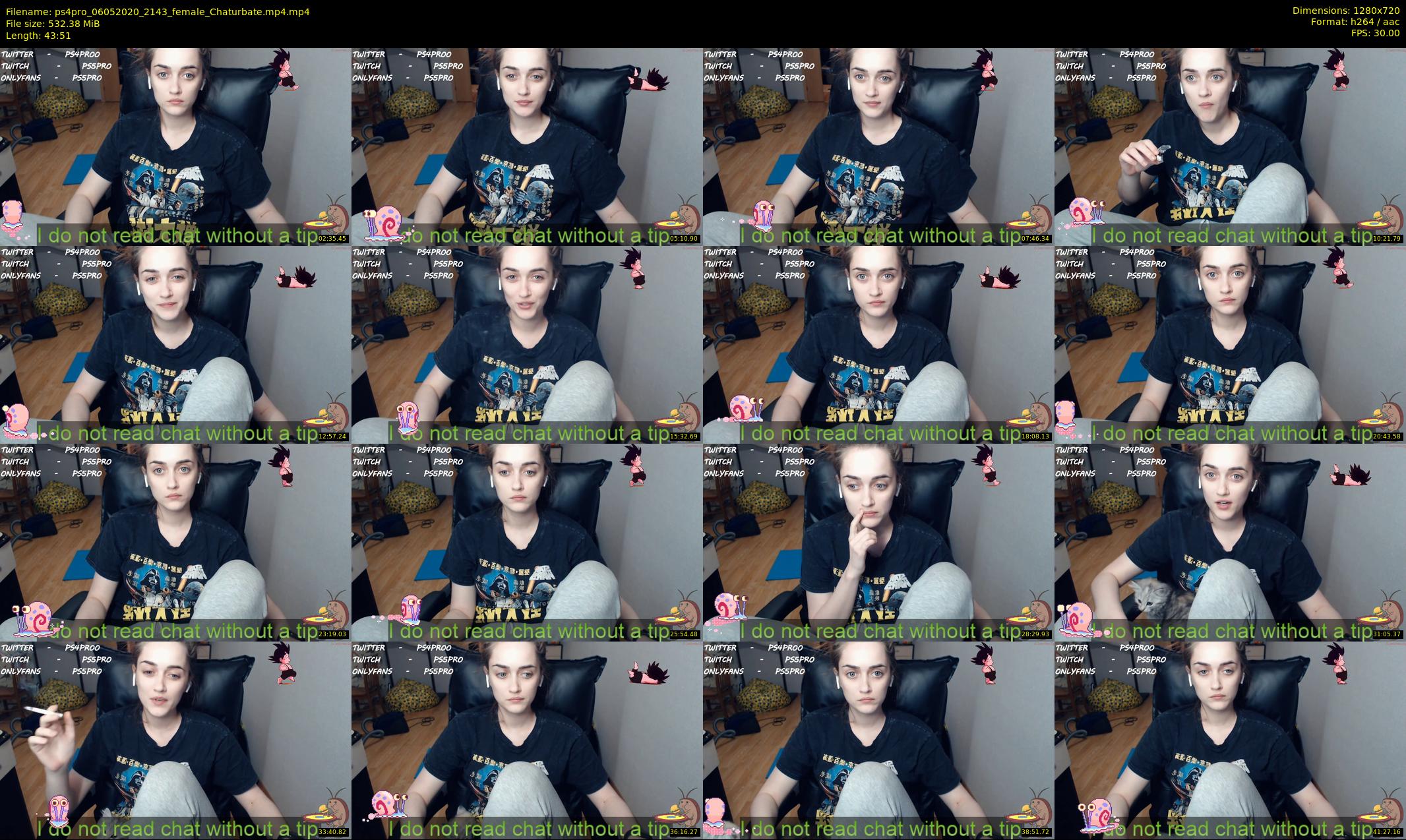 ps4pro — 44 minute Chaturbate female cam show recording, 720p, May 6, 2020