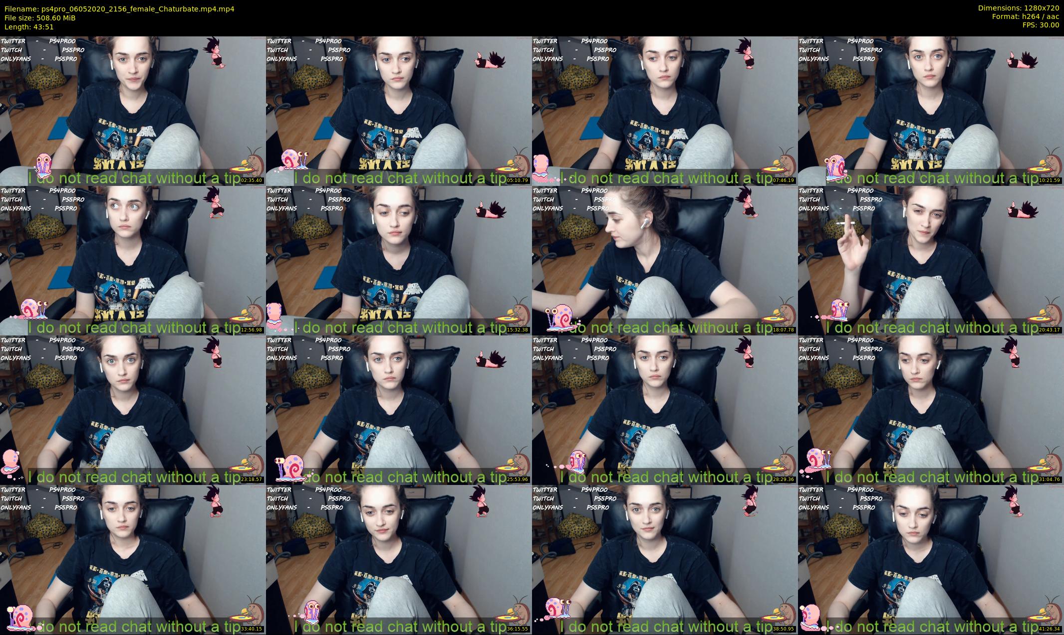 ps4pro — 44 minute Chaturbate female cam show recording, 720p, May 6, 2020