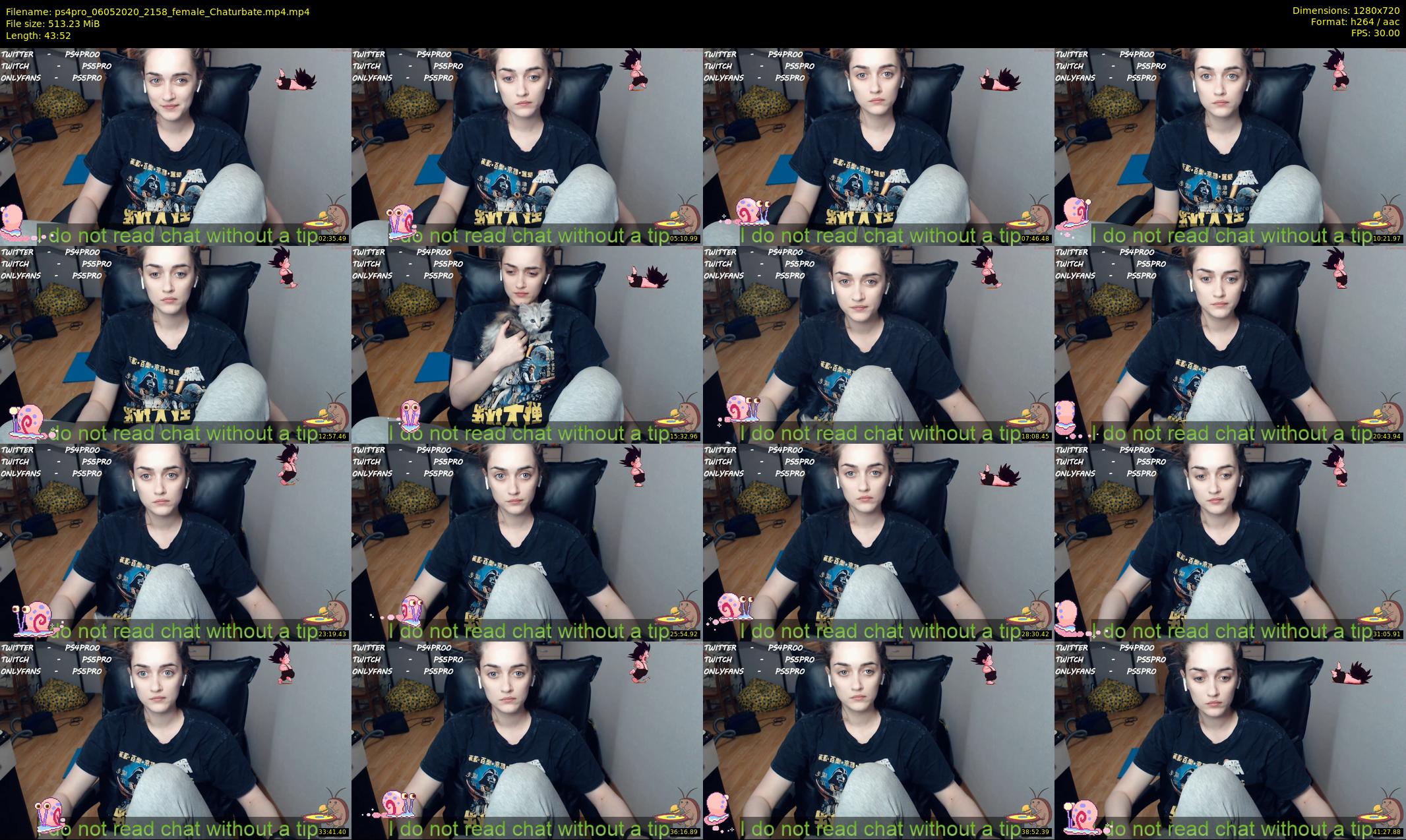 ps4pro — 44 minute Chaturbate female cam show recording, 720p, May 6, 2020