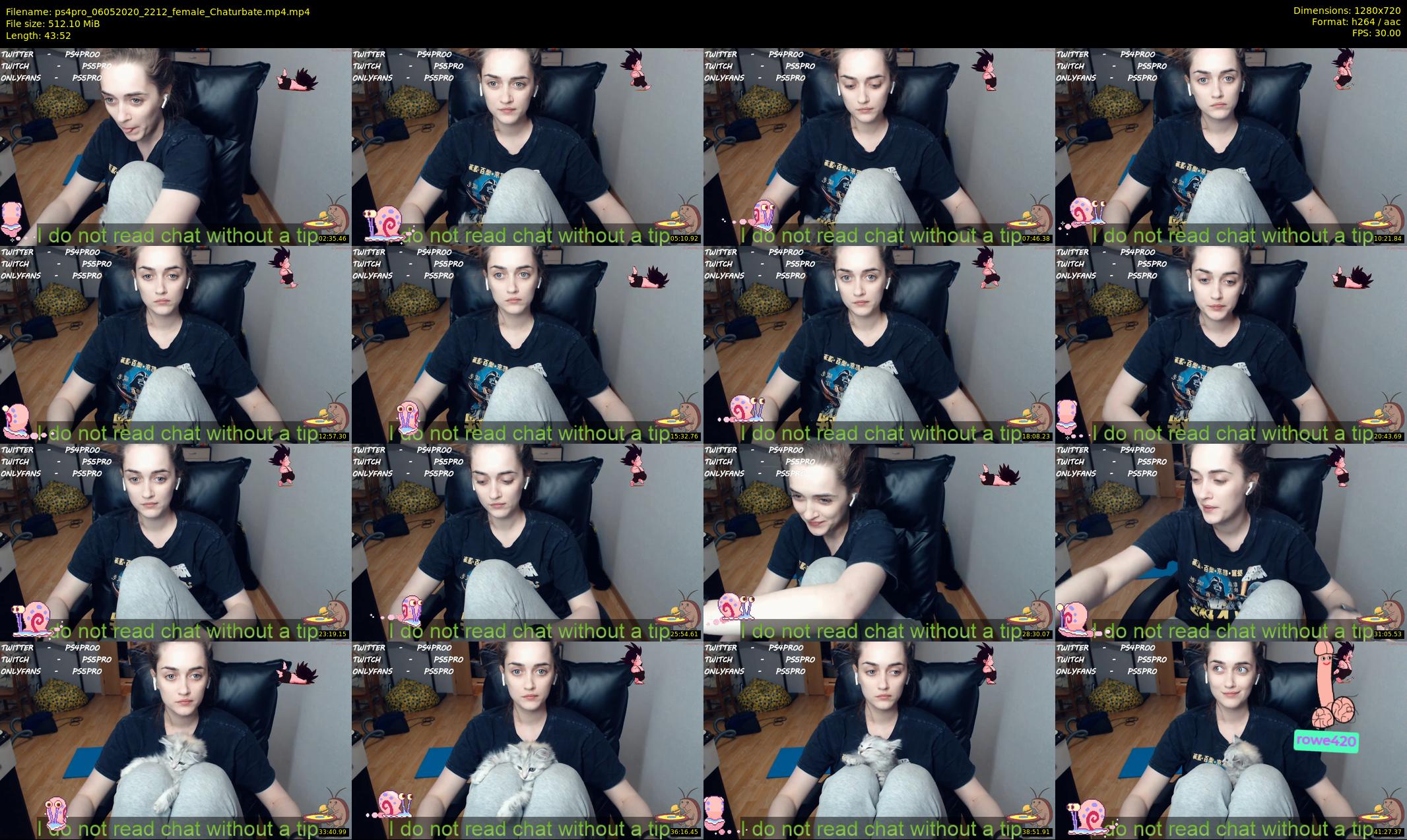 ps4pro — 44 minute Chaturbate female cam show recording, 720p, May 6, 2020