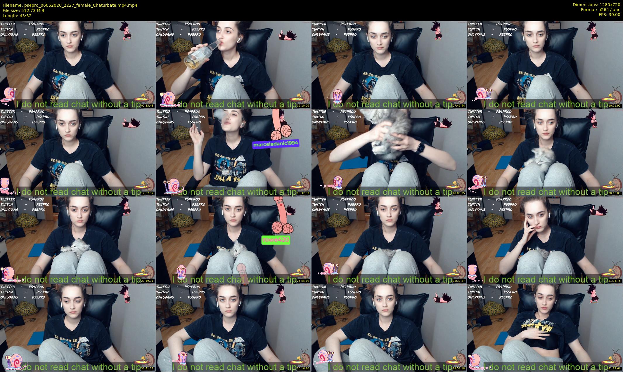 ps4pro — 44 minute Chaturbate female cam show recording, 720p, May 6, 2020