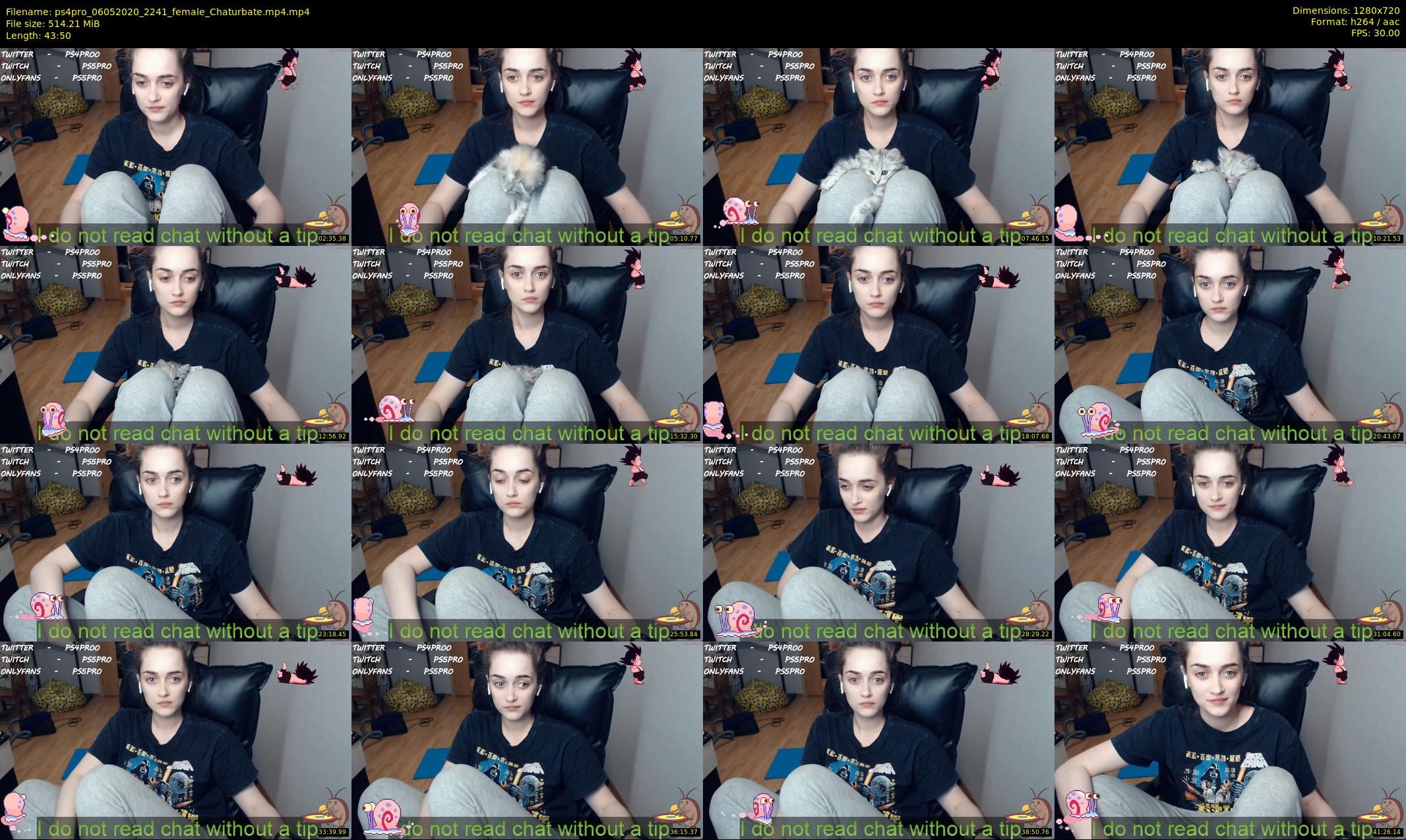 ps4pro — 44 minute Chaturbate female cam show recording, 720p, May 6, 2020