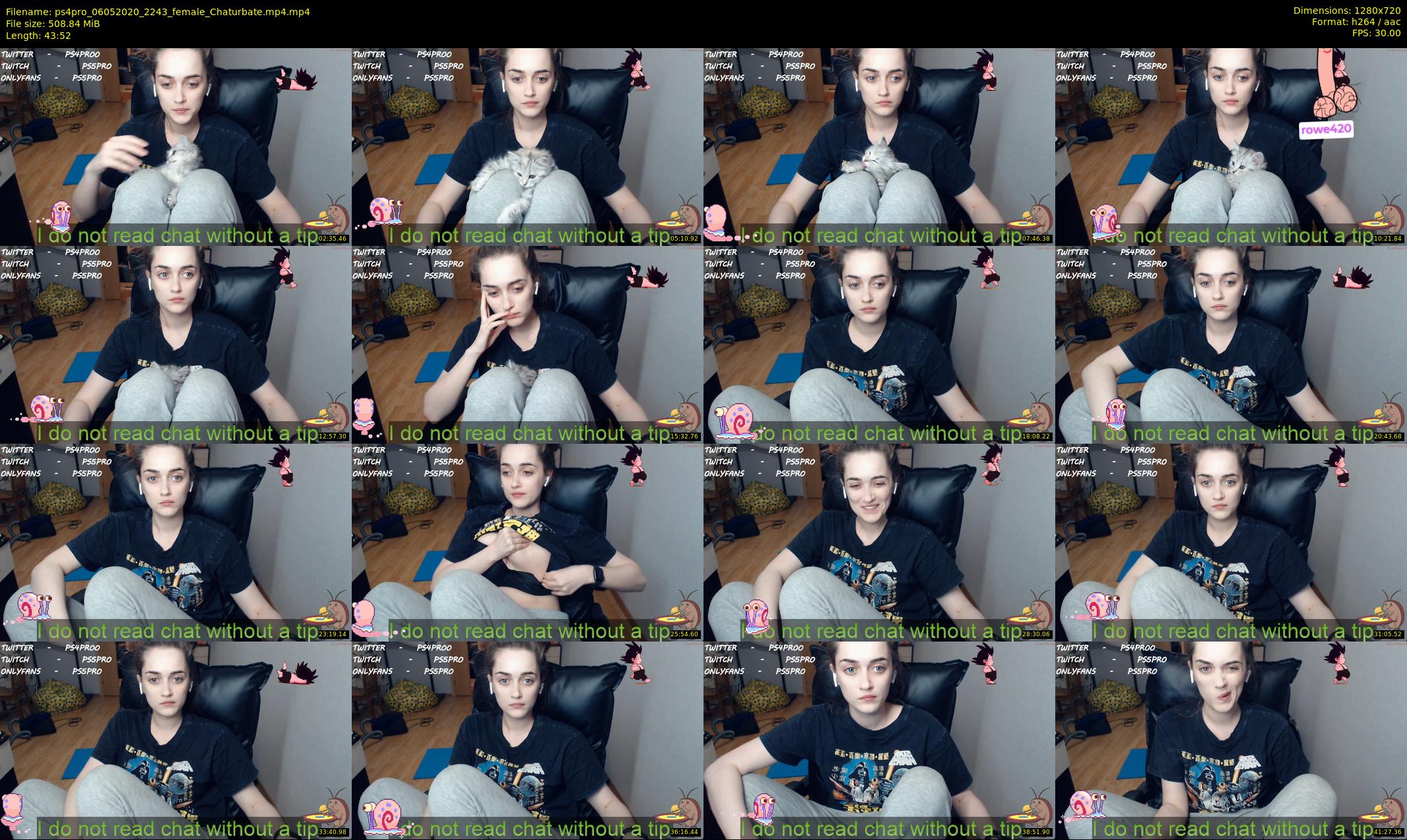 ps4pro — 44 minute Chaturbate female cam show recording, 720p, May 6, 2020