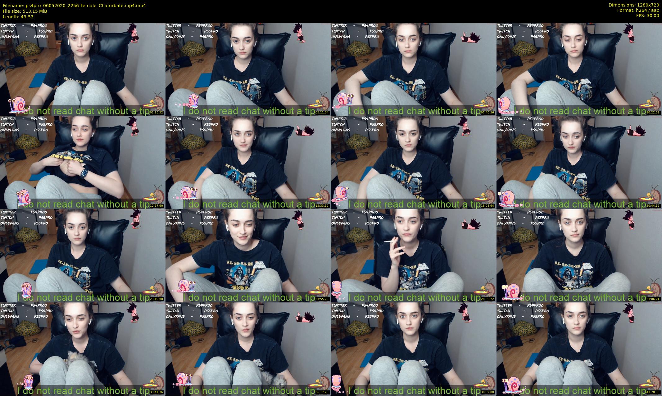 ps4pro — 44 minute Chaturbate female cam show recording, 720p, May 6, 2020