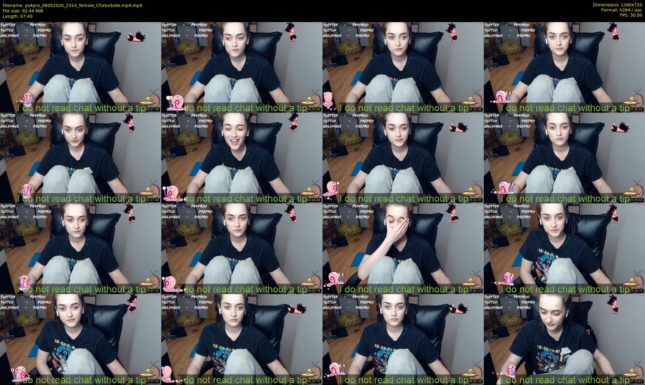 ps4pro — 8 minute Chaturbate female cam show recording, 720p, May 6, 2020