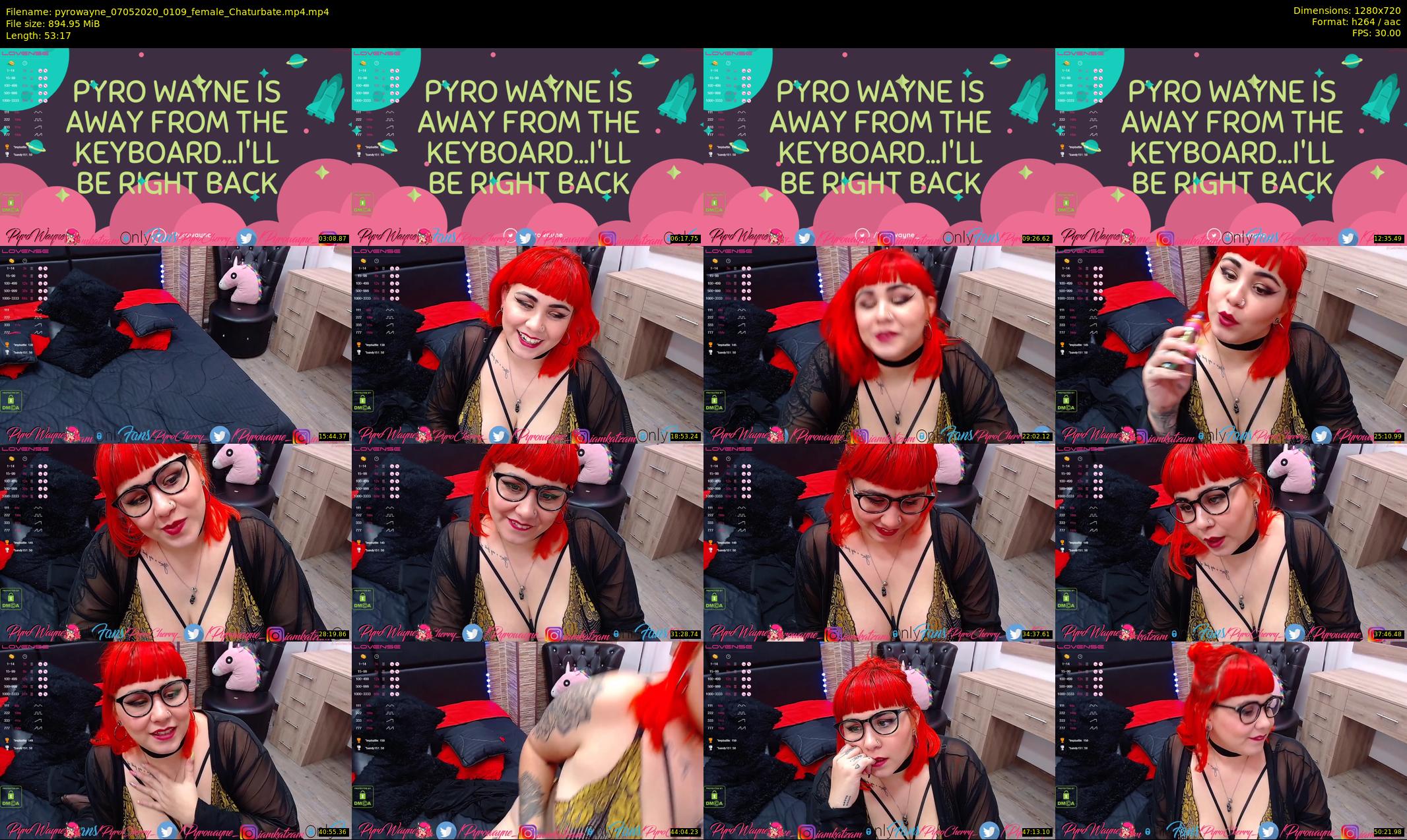 pyrowayne — 54 minute Chaturbate female cam show recording, 720p, May 7, 2020