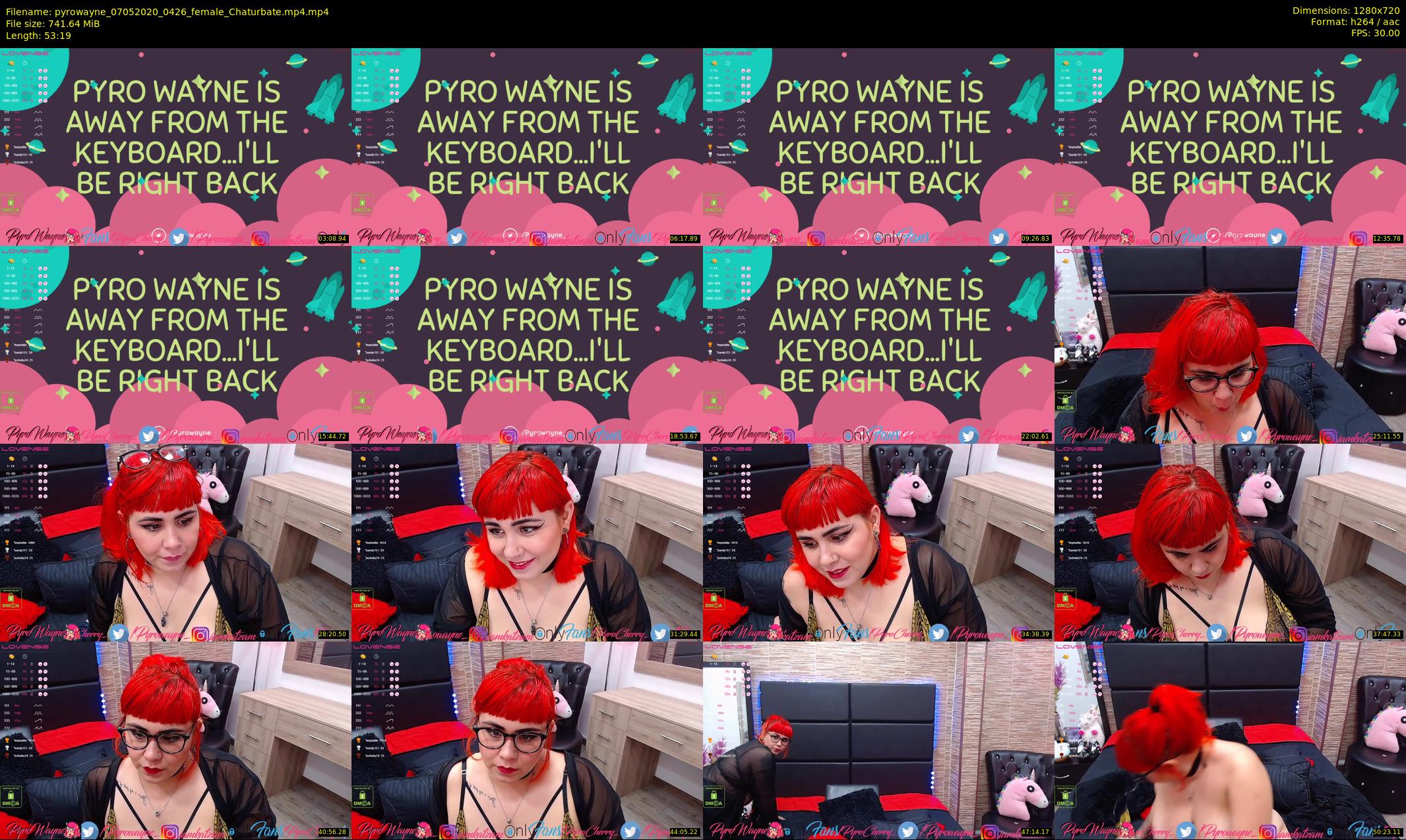 pyrowayne — 54 minute Chaturbate female cam show recording, 720p, May 7, 2020
