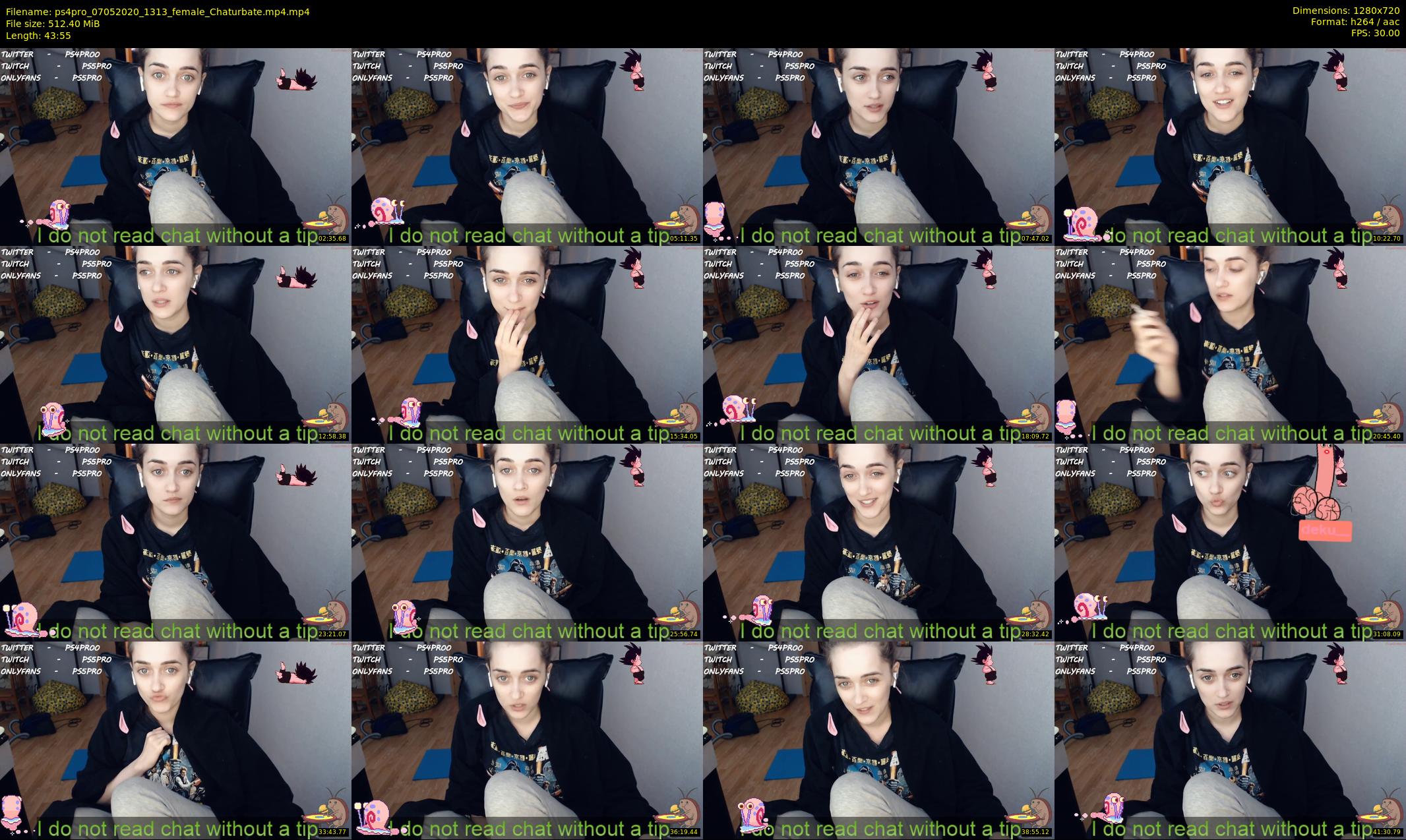 ps4pro — 44 minute Chaturbate female cam show recording, 720p, May 7, 2020