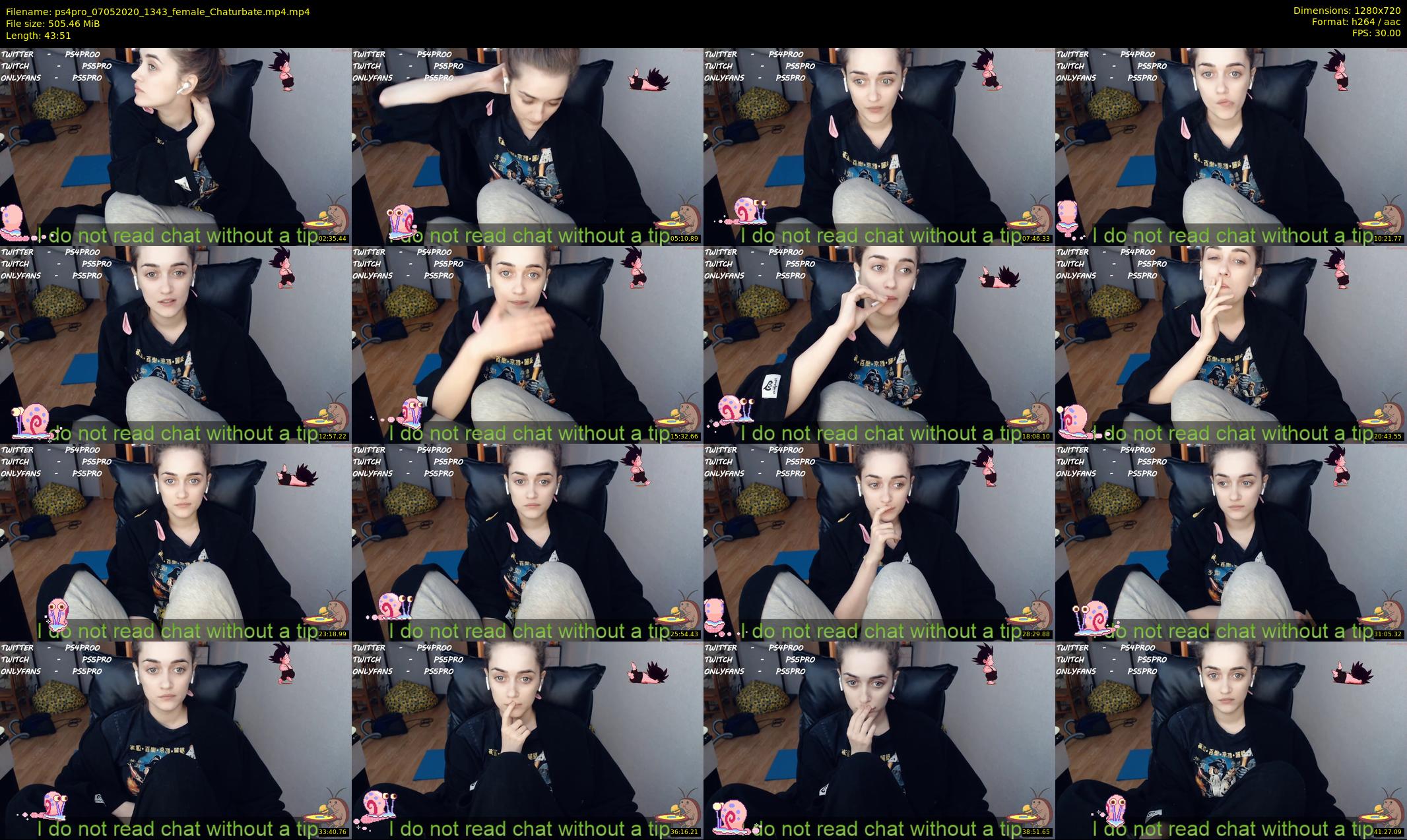 ps4pro — 44 minute Chaturbate female cam show recording, 720p, May 7, 2020