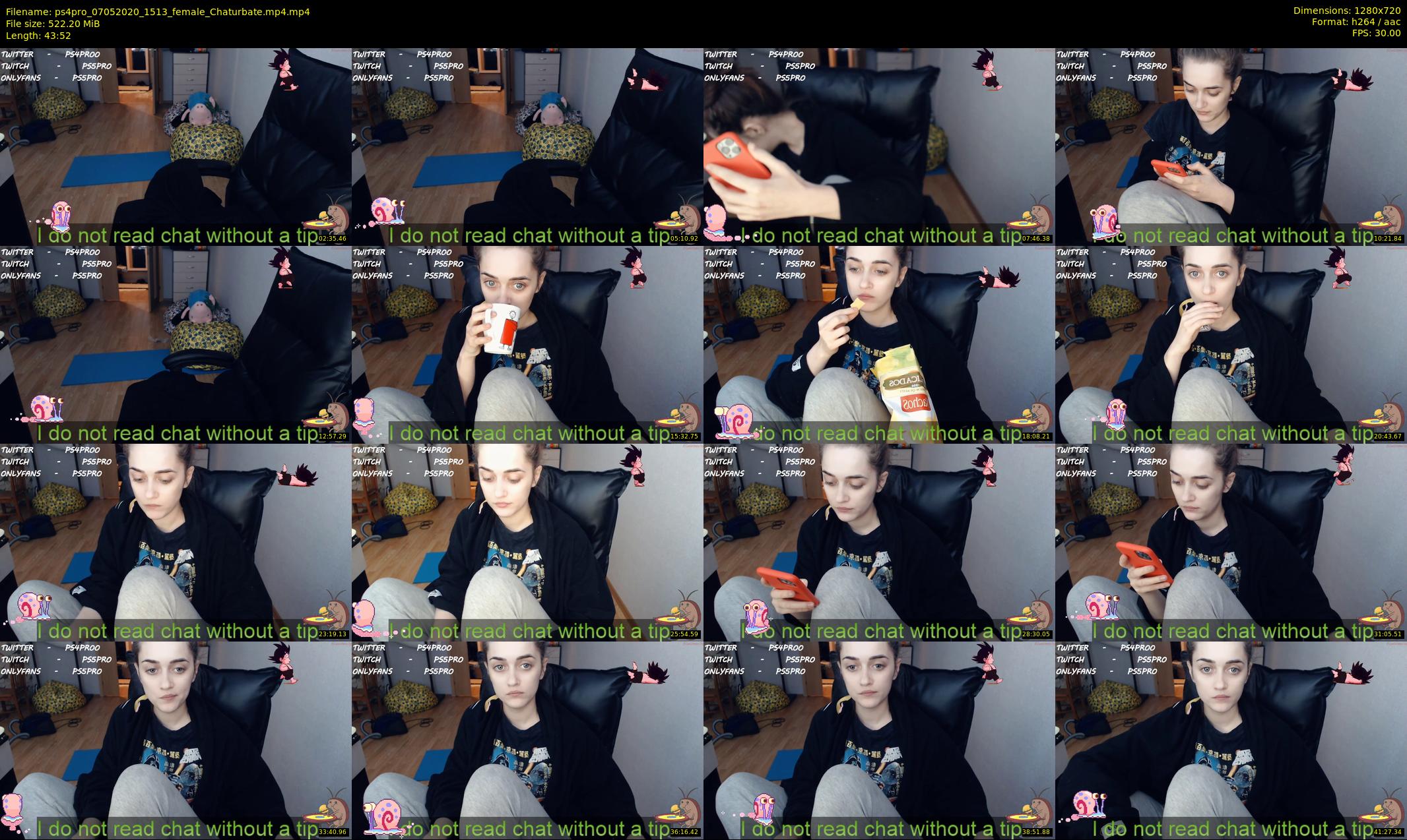 ps4pro — 44 minute Chaturbate female cam show recording, 720p, May 7, 2020