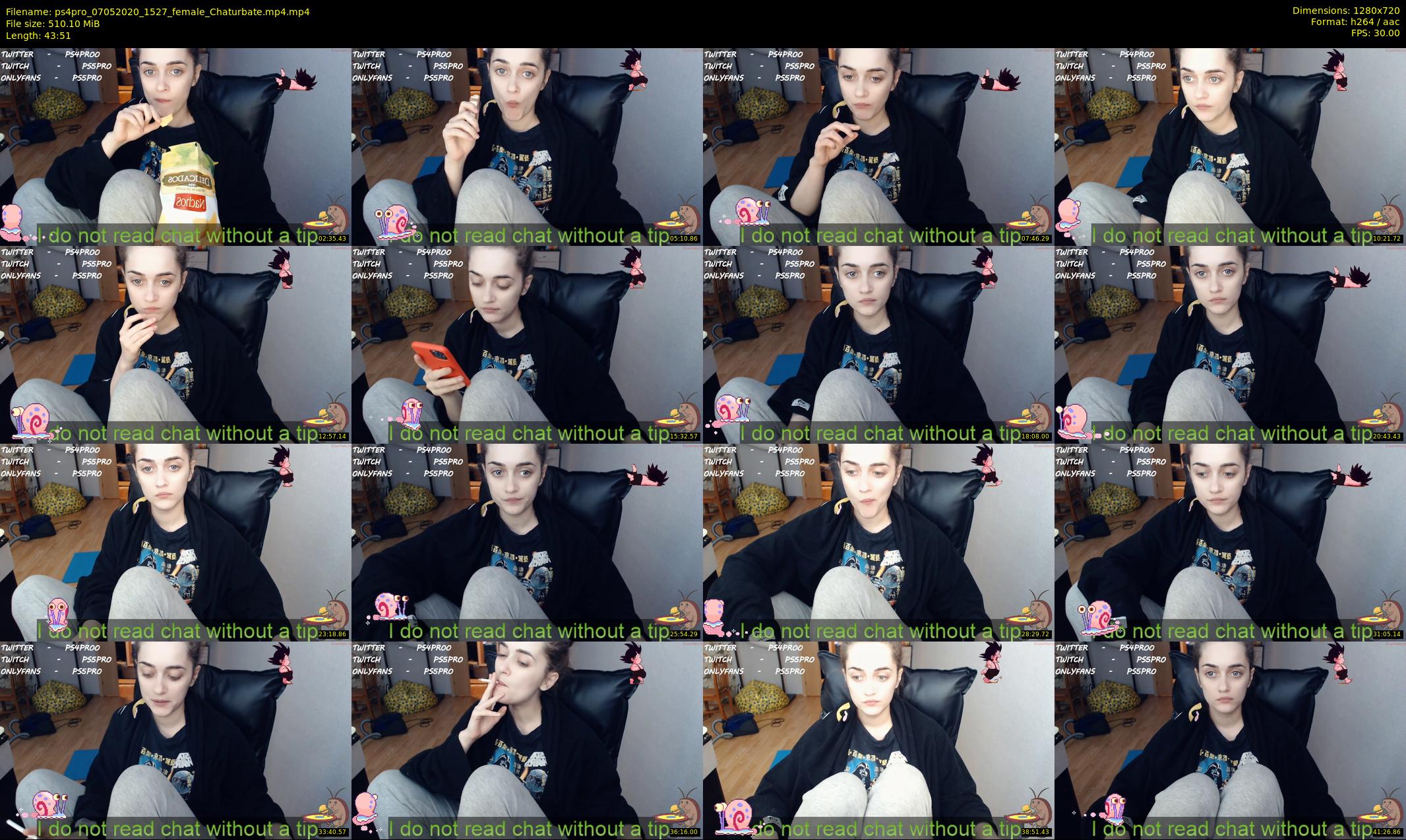 ps4pro — 44 minute Chaturbate female cam show recording, 720p, May 7, 2020