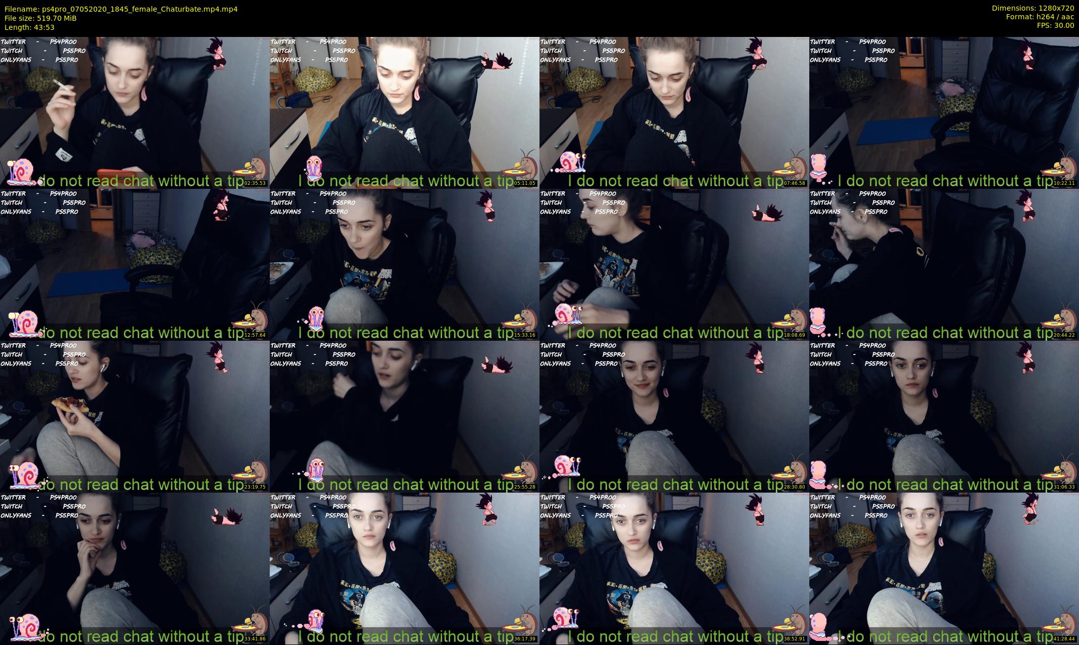 ps4pro — 44 minute Chaturbate female cam show recording, 720p, May 7, 2020