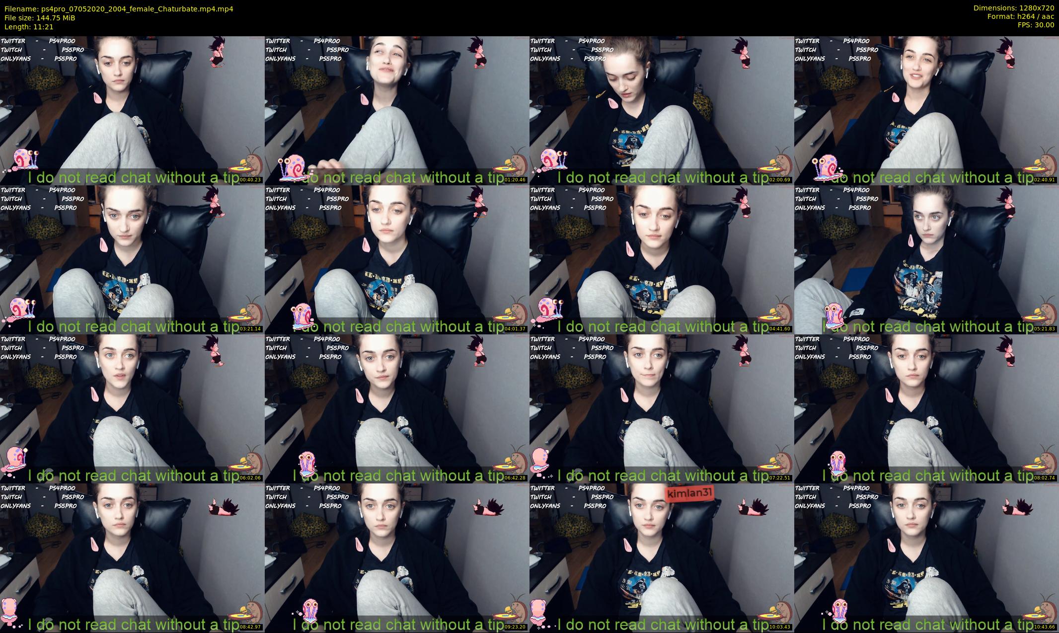 ps4pro — 12 minute Chaturbate female cam show recording, 720p, May 7, 2020