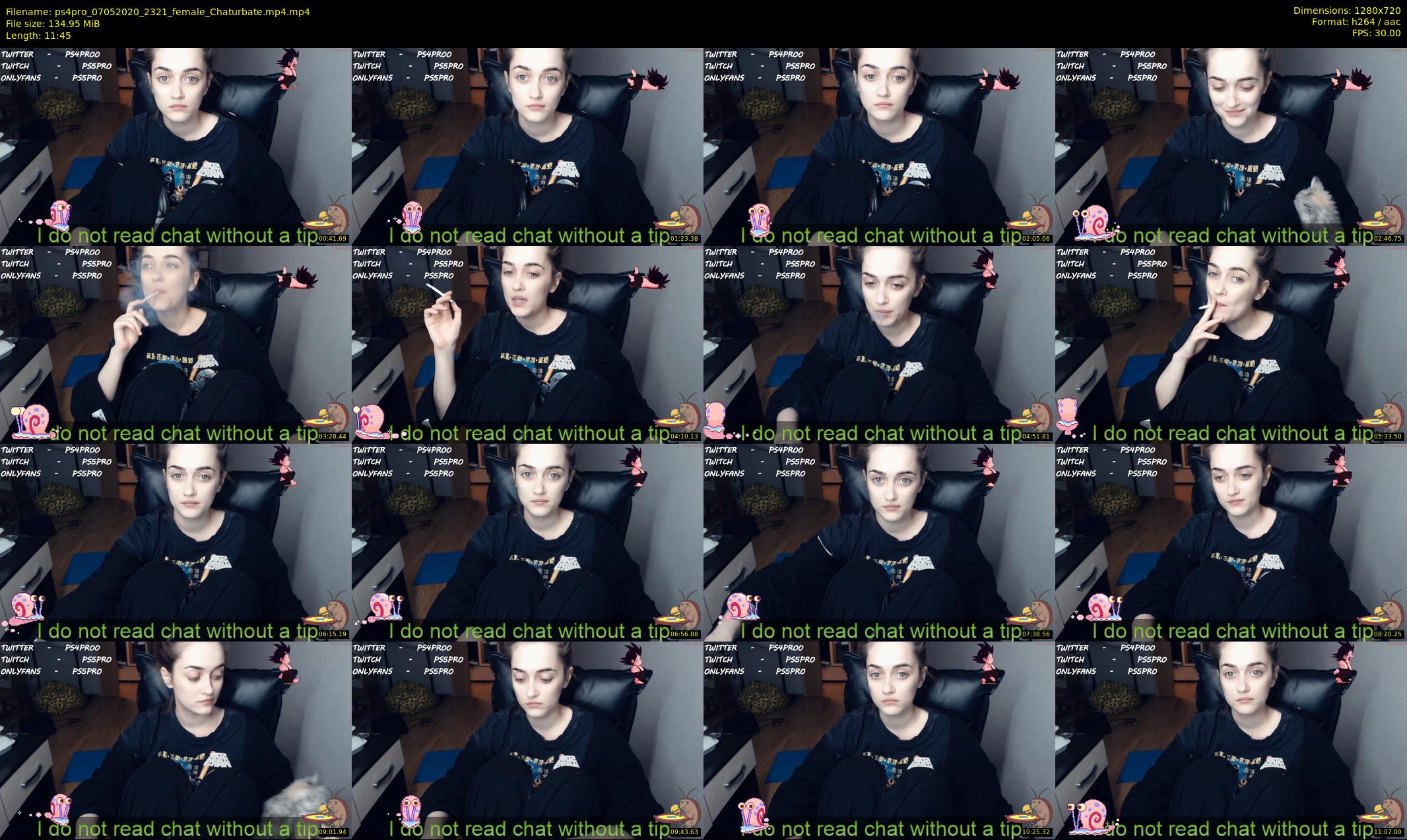 ps4pro — 12 minute Chaturbate female cam show recording, 720p, May 7, 2020