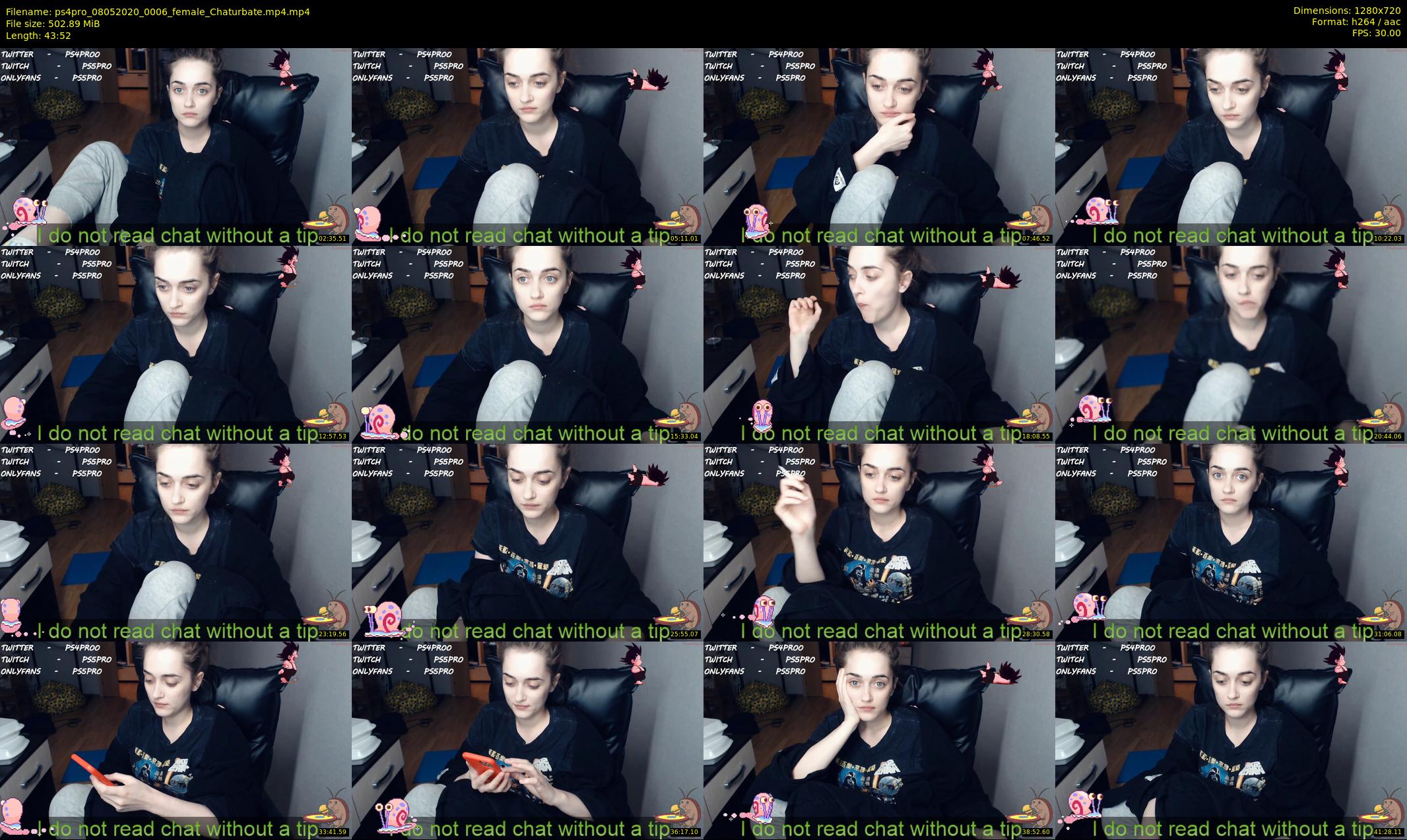 ps4pro — 44 minute Chaturbate female cam show recording, 720p, May 8, 2020