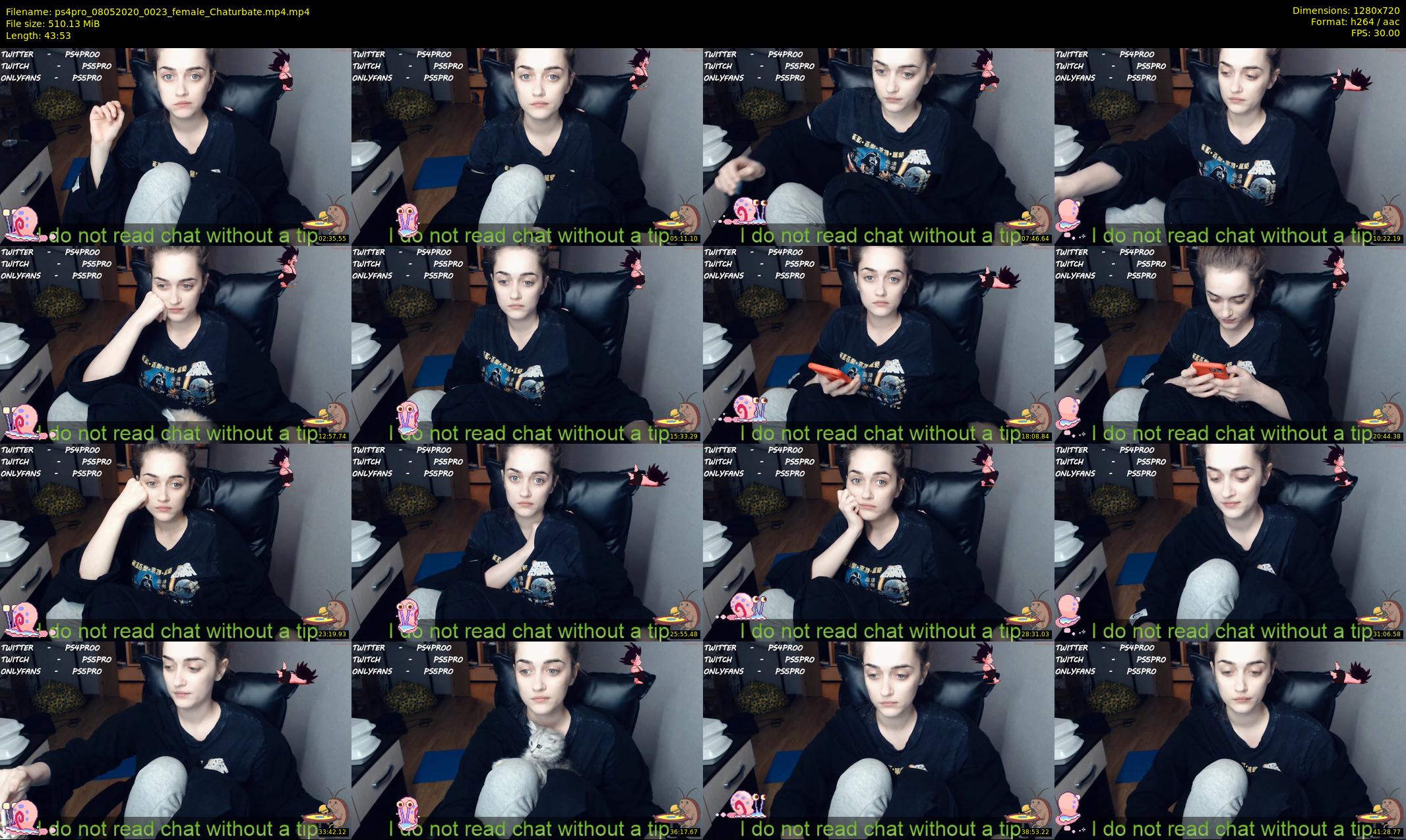 ps4pro — 44 minute Chaturbate female cam show recording, 720p, May 8, 2020