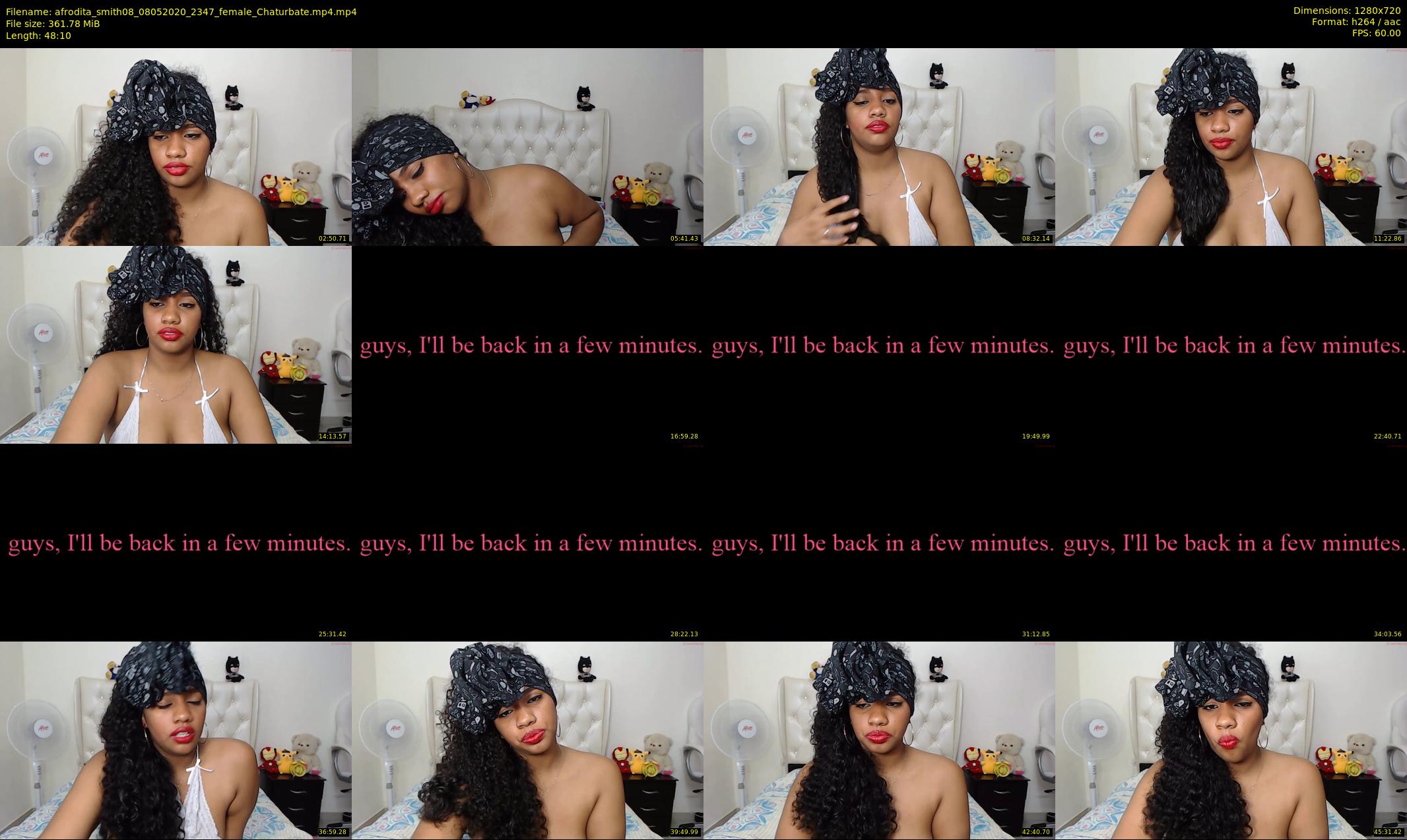 afrodita_smith08 — 49 minute Chaturbate female cam show recording, 720p, May 8, 2020