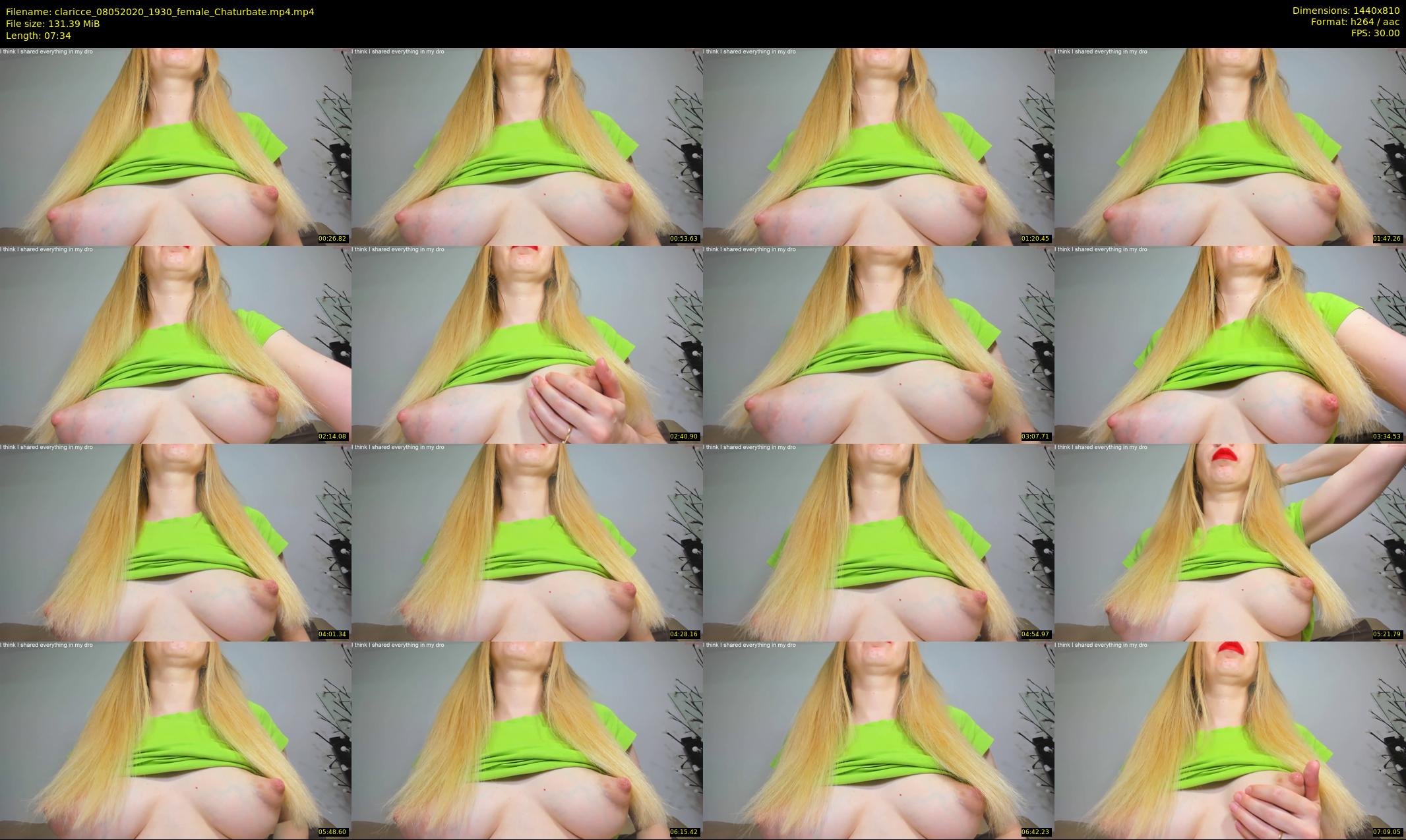 claricce — 8 minute Chaturbate female cam show recording, 720p, May 8, 2020