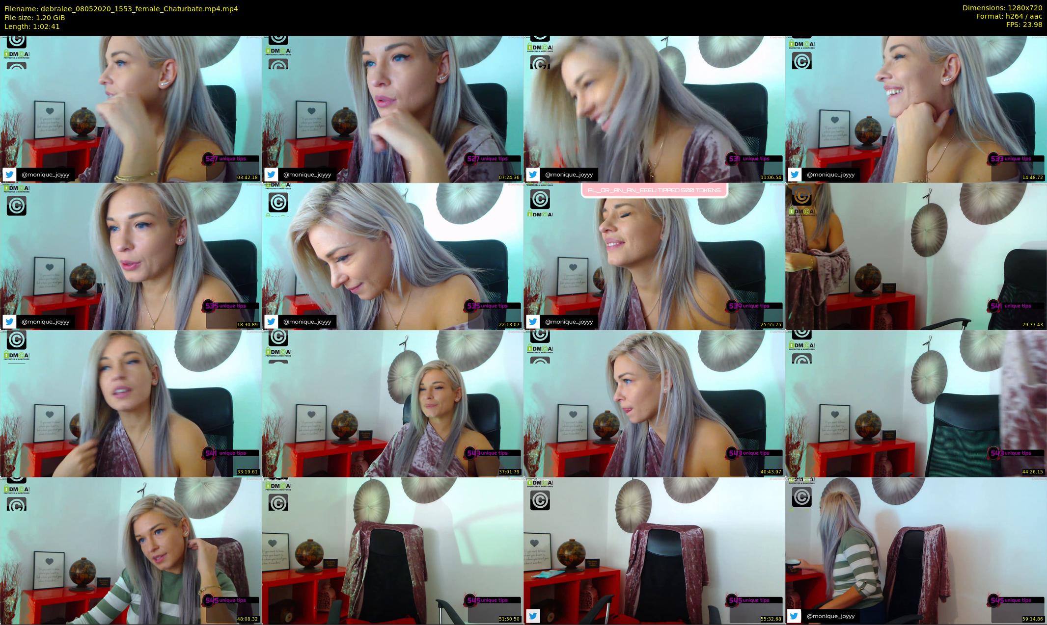 debralee — 63 minute Chaturbate female cam show recording, 720p, May 8, 2020