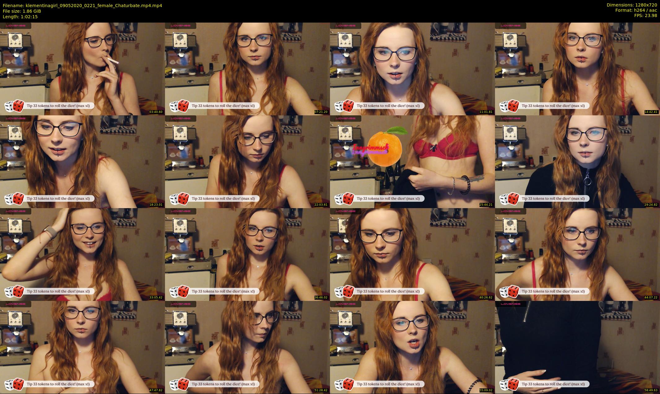 klementinagirl — 63 minute Chaturbate female cam show recording, 720p, May 9, 2020