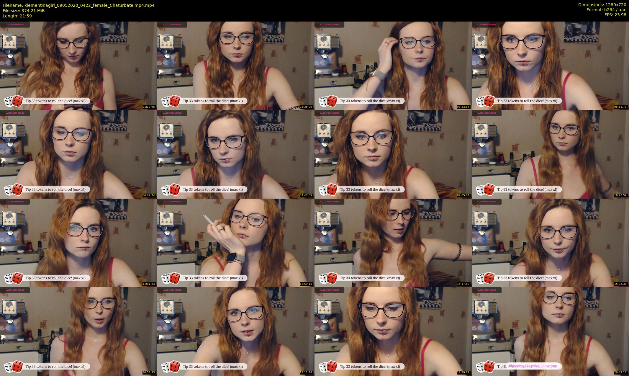 klementinagirl — 22 minute Chaturbate female cam show recording, 720p, May 9, 2020