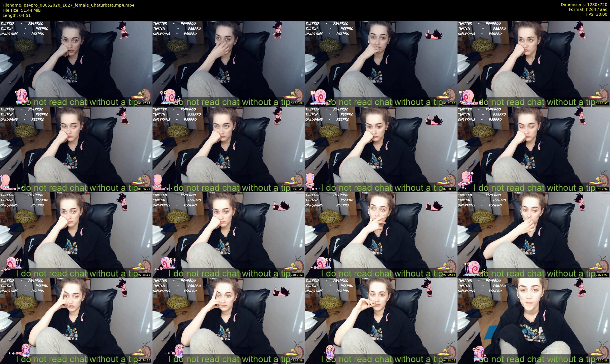 ps4pro — 5 minute Chaturbate female cam show recording, 720p, May 8, 2020
