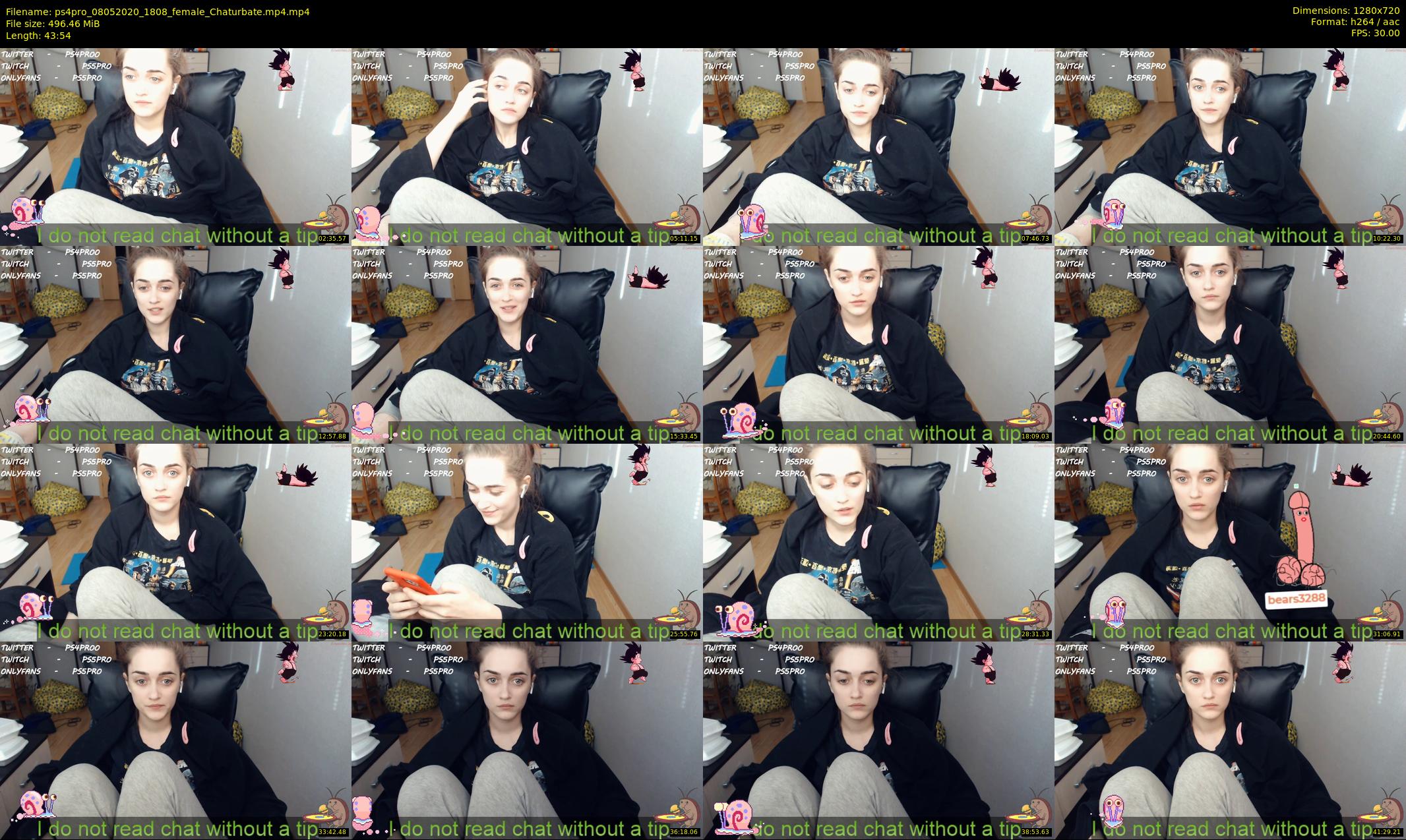 ps4pro — 44 minute Chaturbate female cam show recording, 720p, May 8, 2020