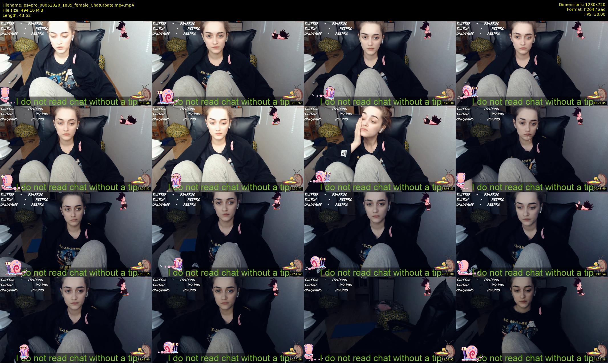 ps4pro — 44 minute Chaturbate female cam show recording, 720p, May 8, 2020