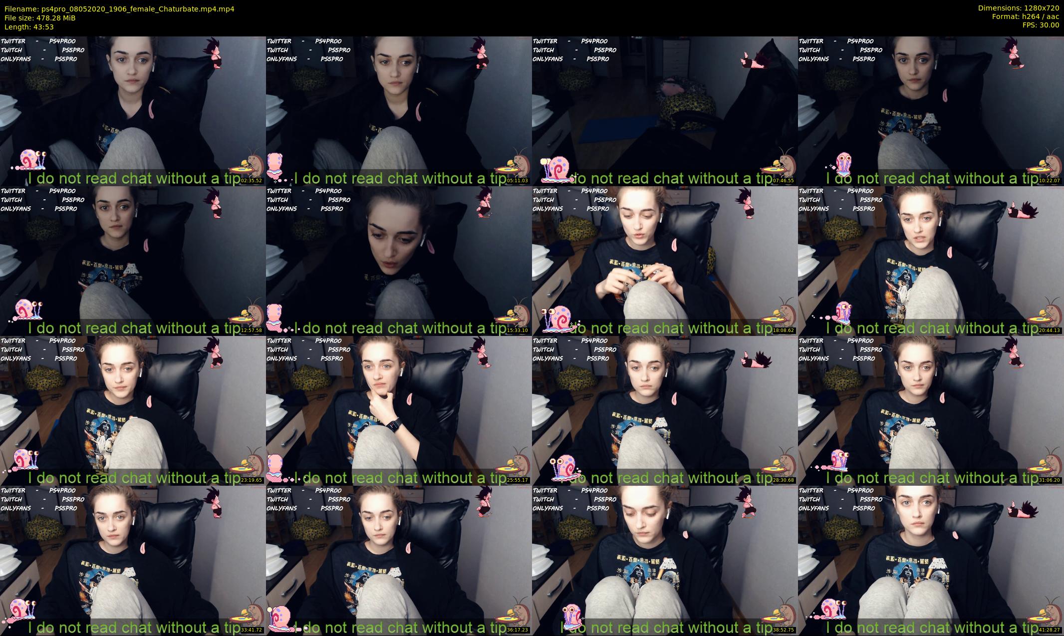 ps4pro — 44 minute Chaturbate female cam show recording, 720p, May 8, 2020