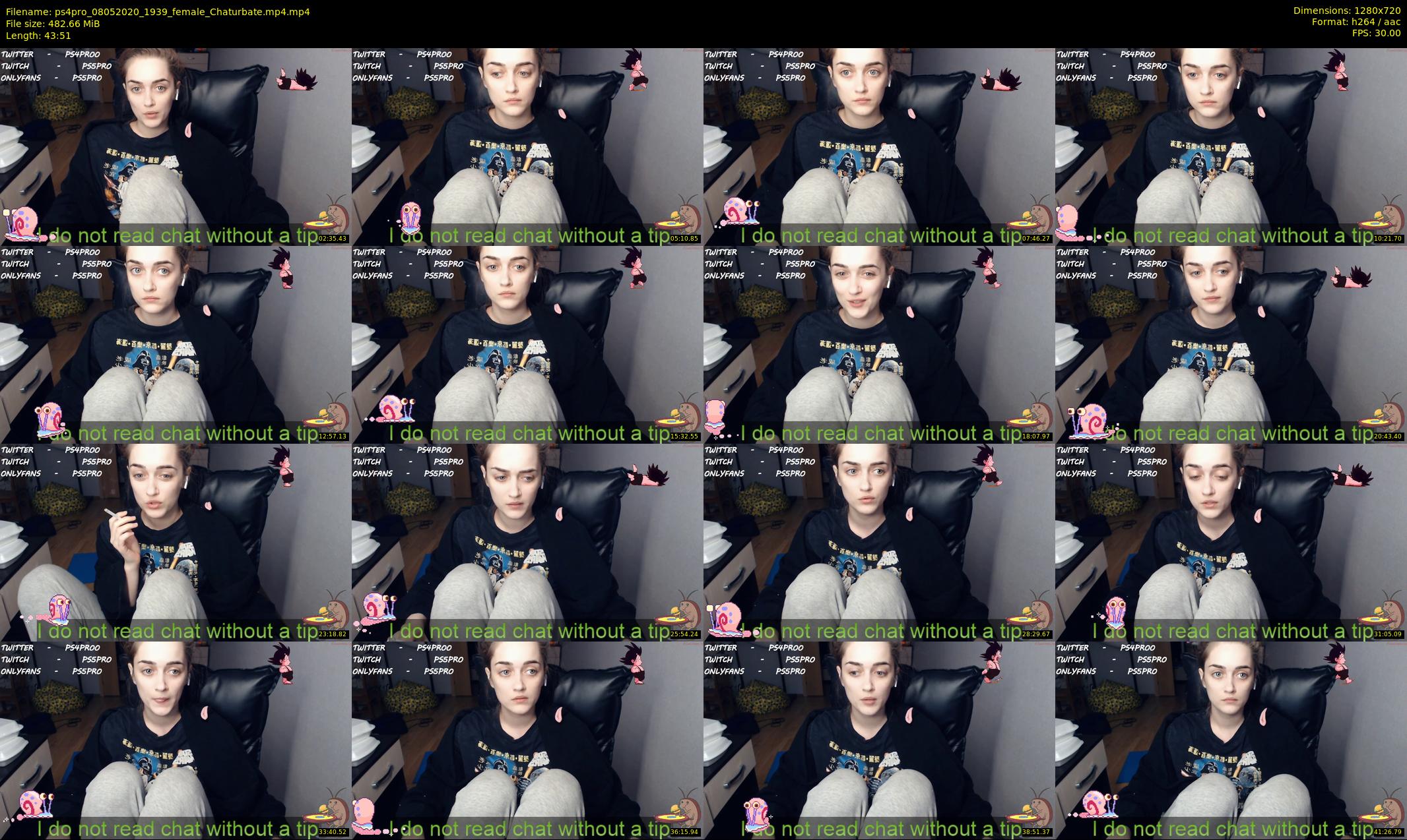 ps4pro — 44 minute Chaturbate female cam show recording, 720p, May 8, 2020