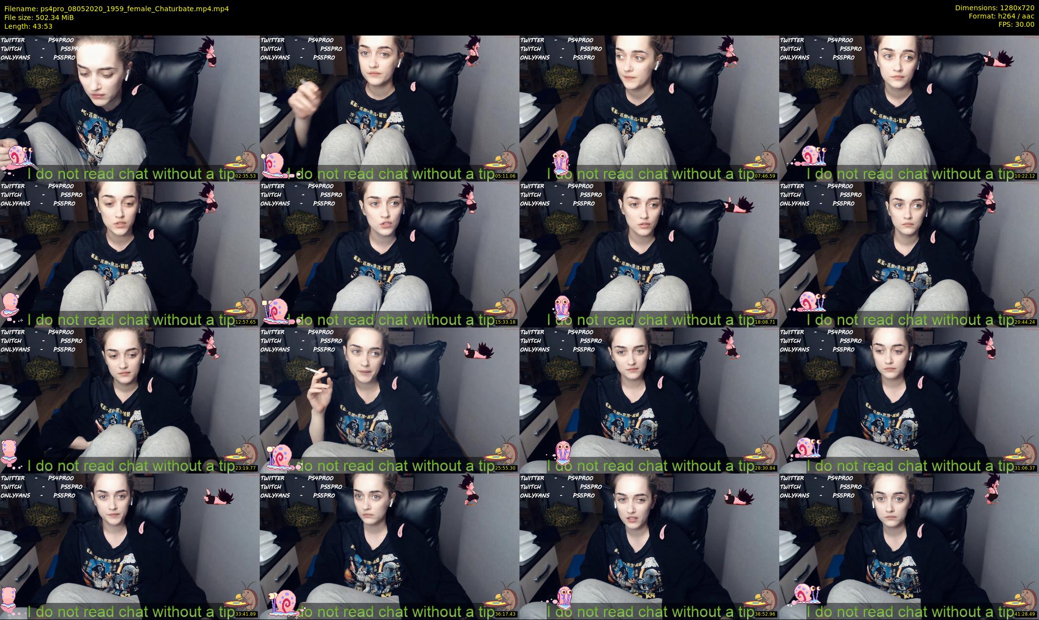 ps4pro — 44 minute Chaturbate female cam show recording, 720p, May 8, 2020