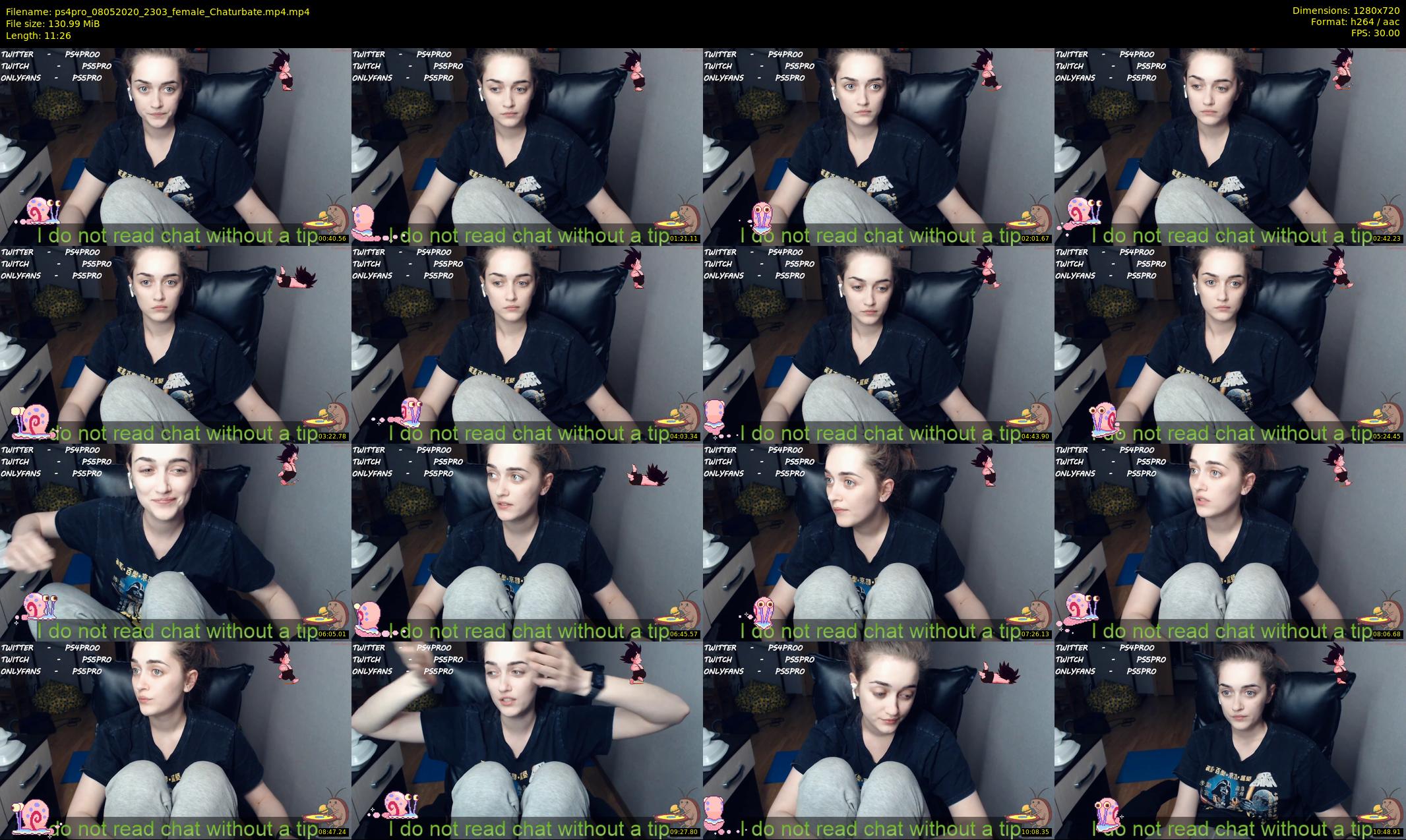 ps4pro — 12 minute Chaturbate female cam show recording, 720p, May 8, 2020