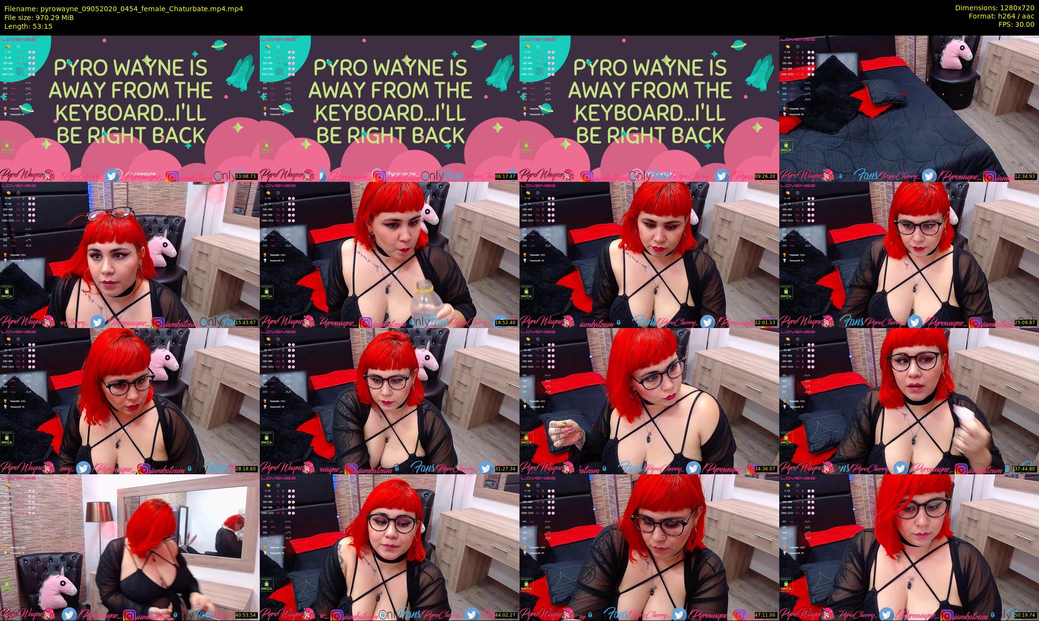 pyrowayne — 54 minute Chaturbate female cam show recording, 720p, May 9, 2020