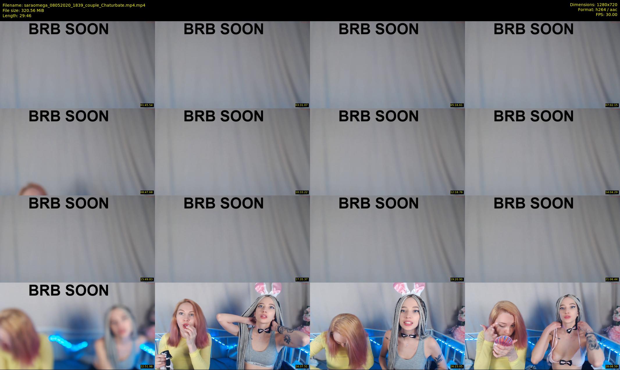 saraomega — 30 minute Chaturbate couple cam show recording, 720p, May 8, 2020