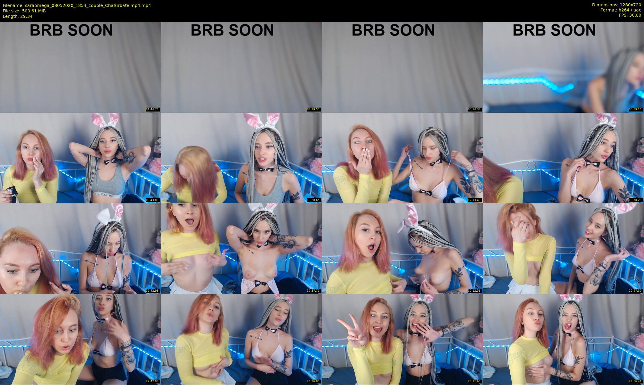 saraomega — 30 minute Chaturbate couple cam show recording, 720p, May 8, 2020